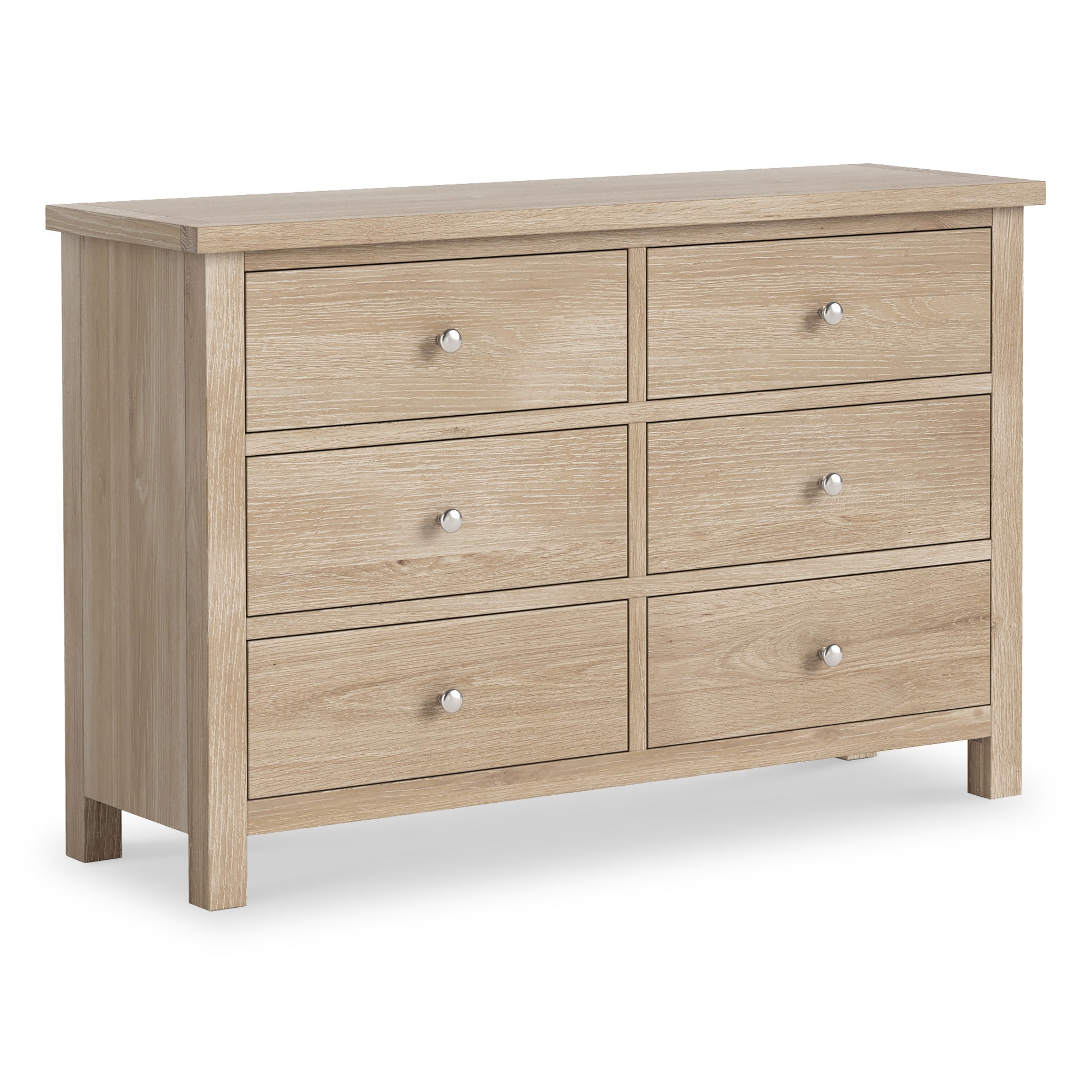 Farrow Oak Large 6 Drawer Chest Of Drawers For Bedroom Roseland