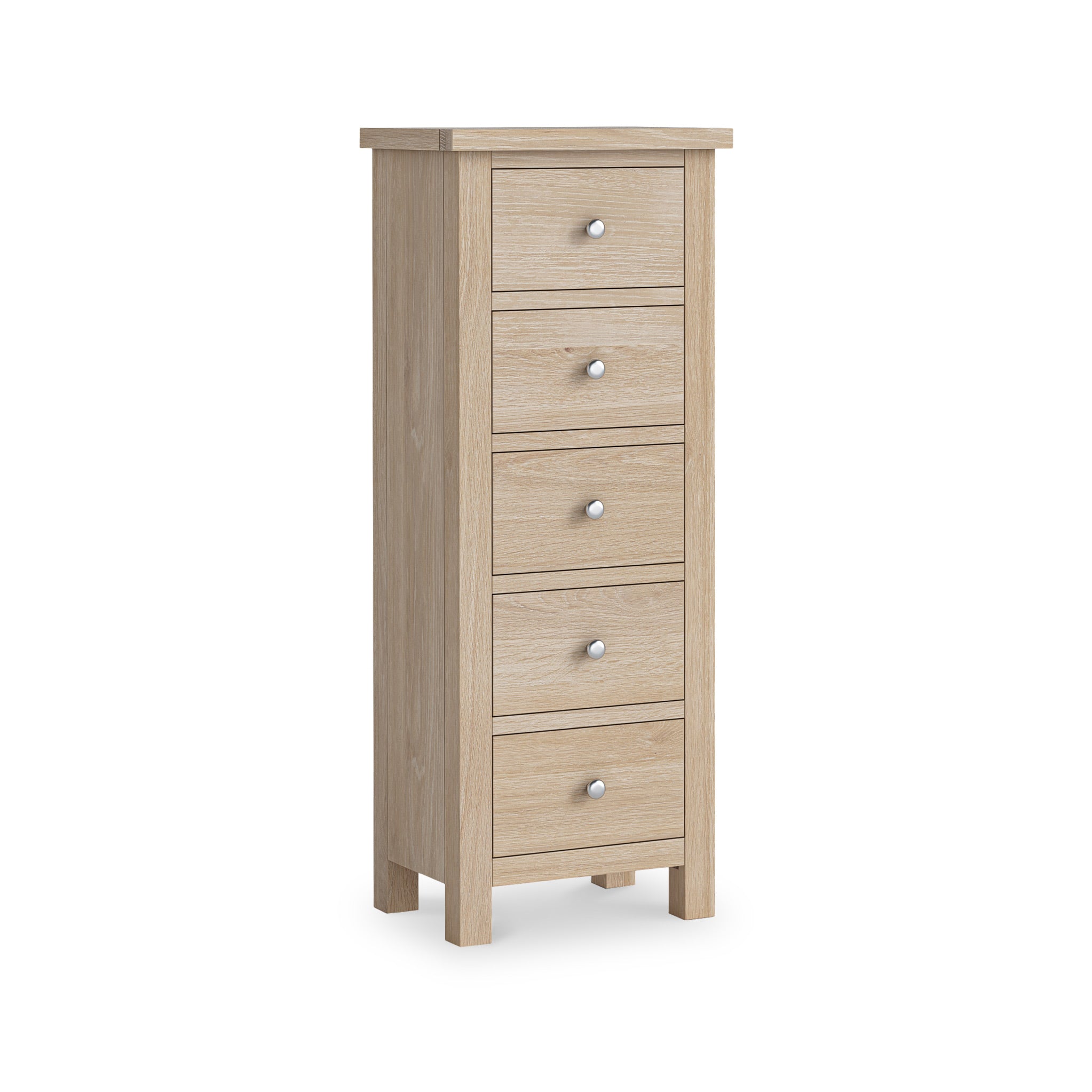 Farrow Oak 5 Drawer Tallboy Chest Of Drawers For Bedroom Roseland