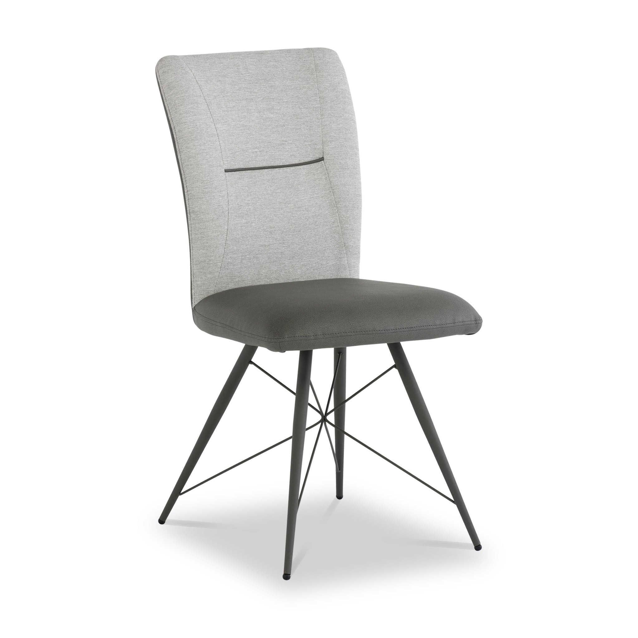 Parker Contemporary Grey Faux Leather Fabric Dining Chair Roseland