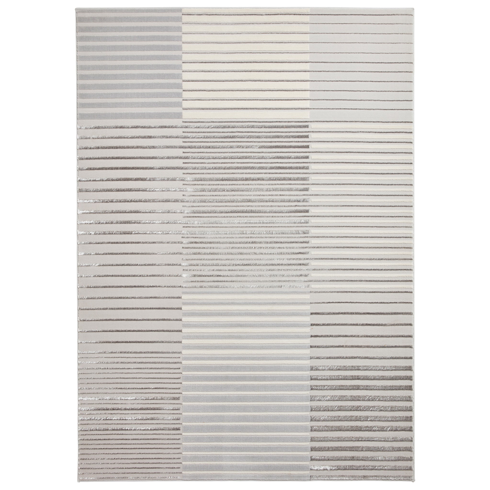 Aldrin Grey Striped Patterned Rectangular Rug For Living Room Or Bedroom