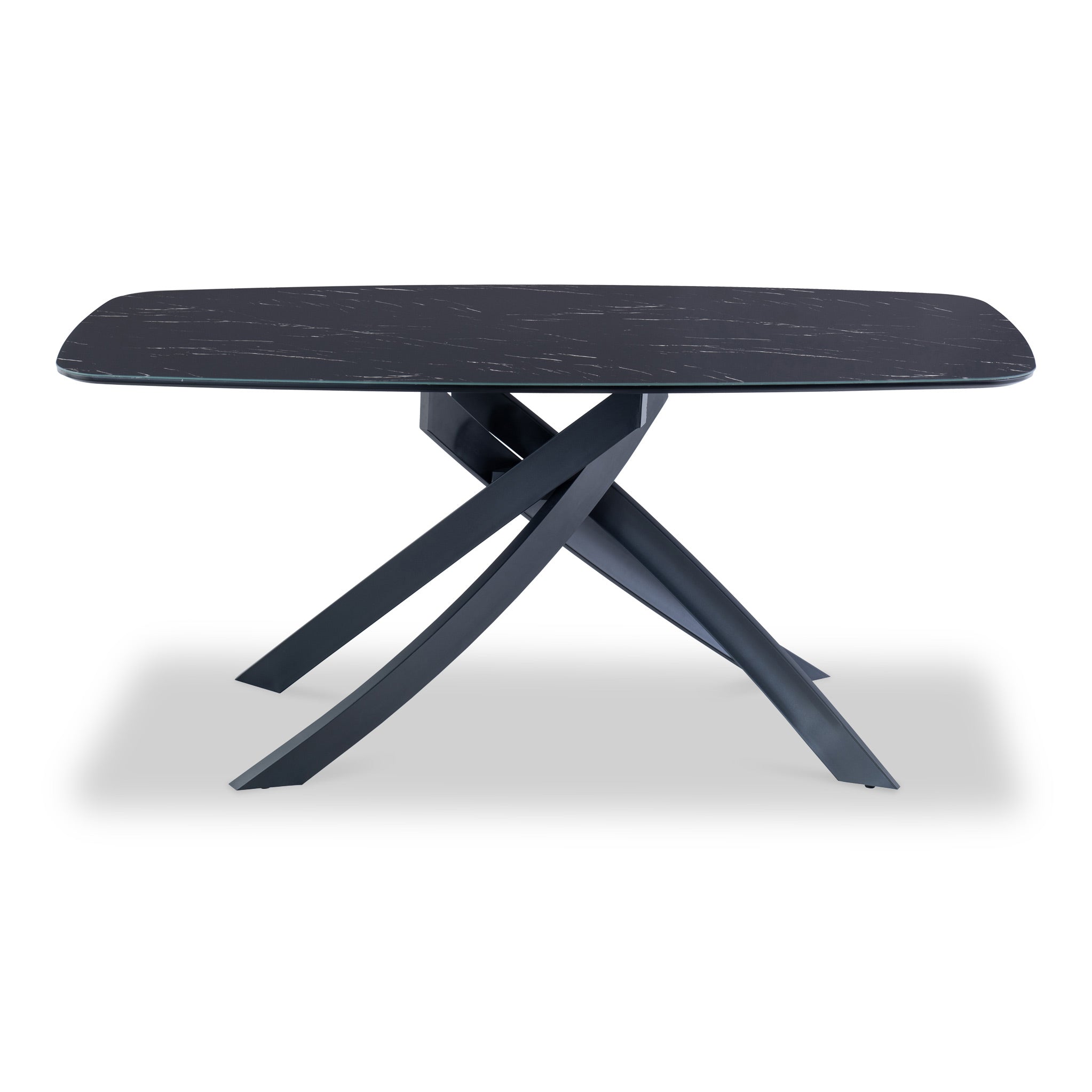 Harris Black Marble Effect 180cm Rectangular Dining Table For 6 8