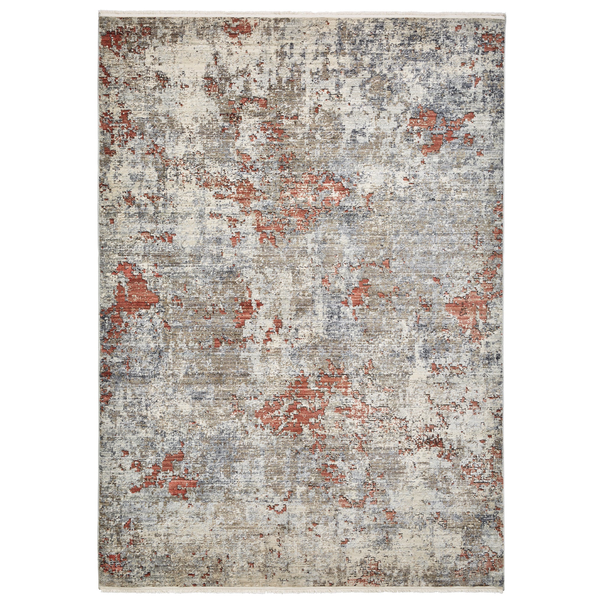 Thea Distressed Terracotta Antique Rectangular Rug For Living Room Or Bedroom