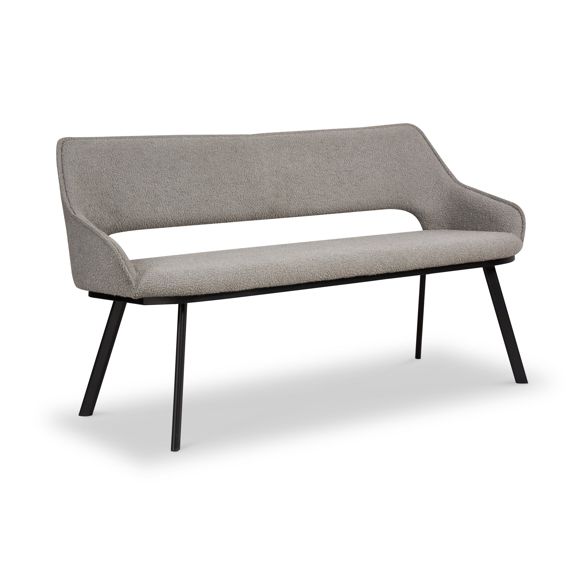 Harley Light Grey Teddy Boucle Dining Bench For Dining Room Roseland