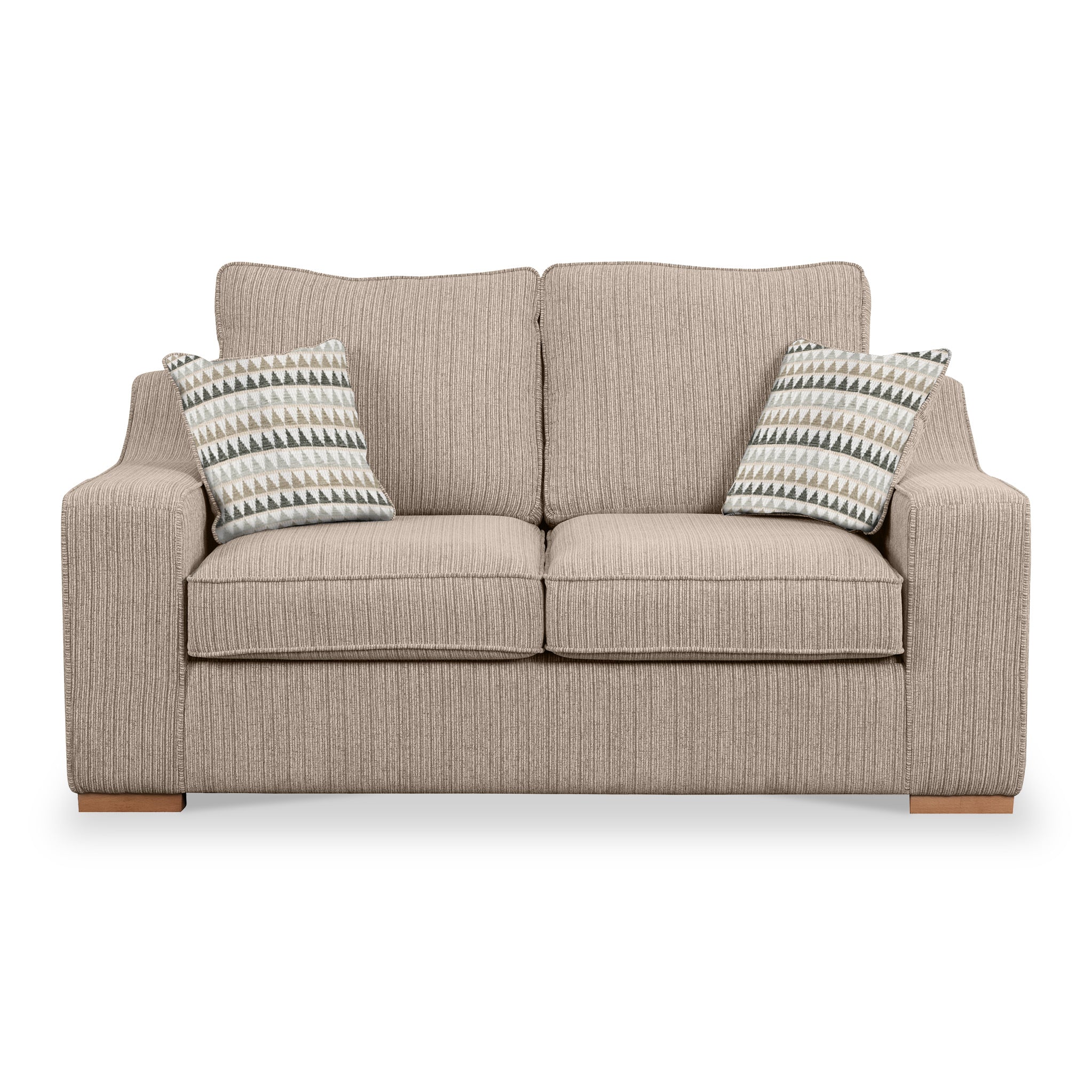 Ashow Fabric 2 Seater Sofabed Beige Charcoal Silver Roseland