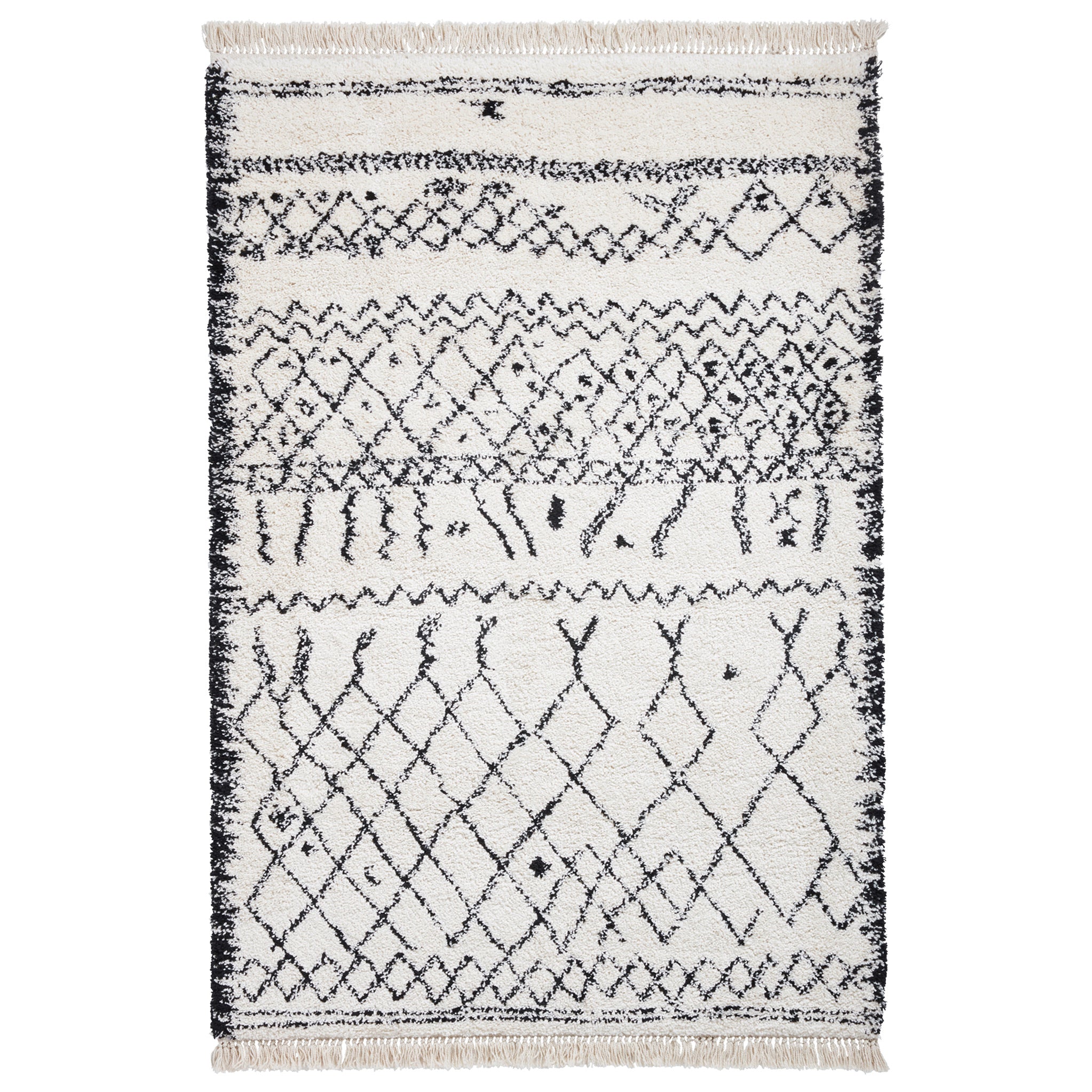 Edie Boho Moroccan Shaggy Rectangular Rug For Living Room Or Bedroom
