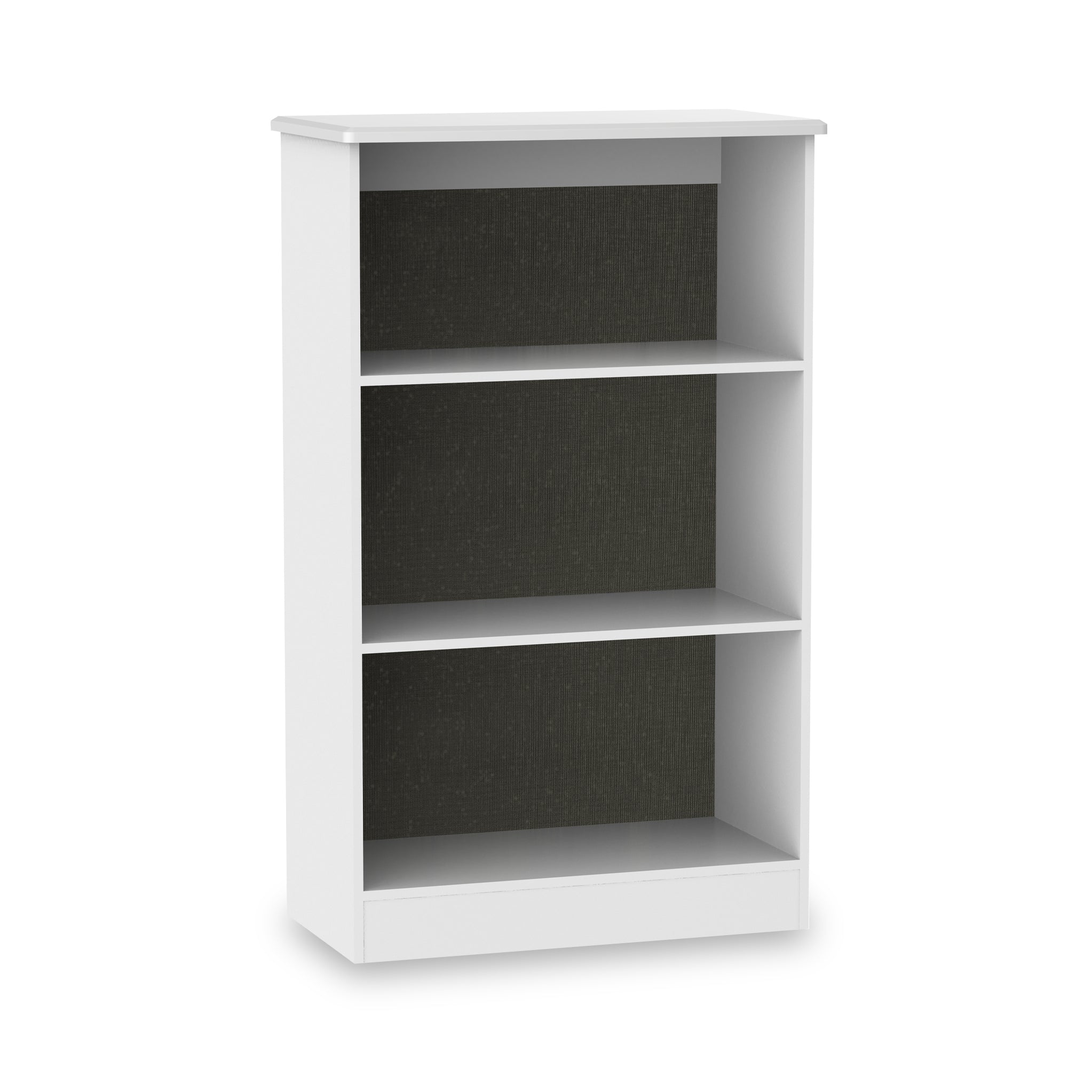 Beckett Contemporary 3 Shelf Bookcase Cream White Black Roseland