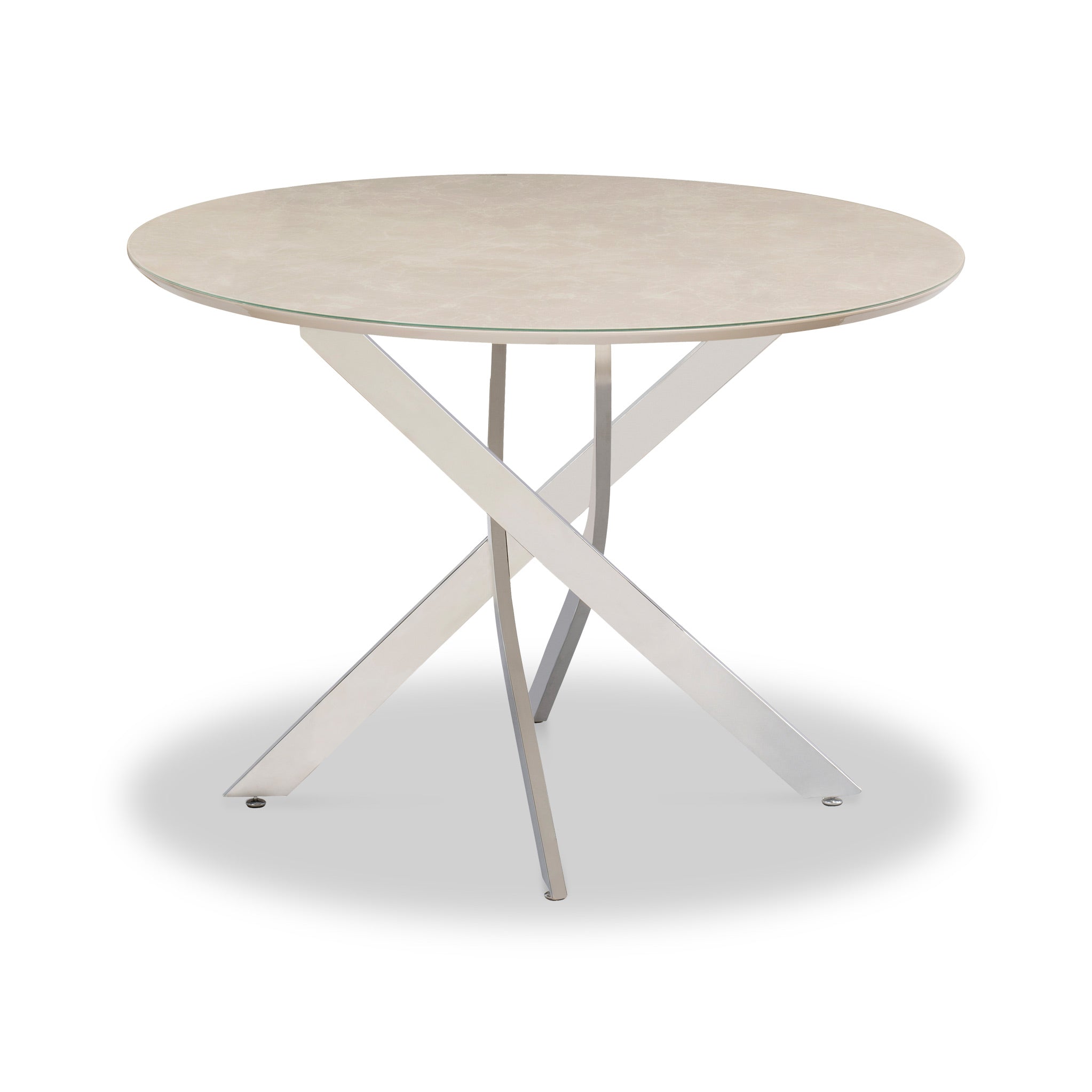 Lewis Natural Marble Effect Round Dining Table For 4 Roseland