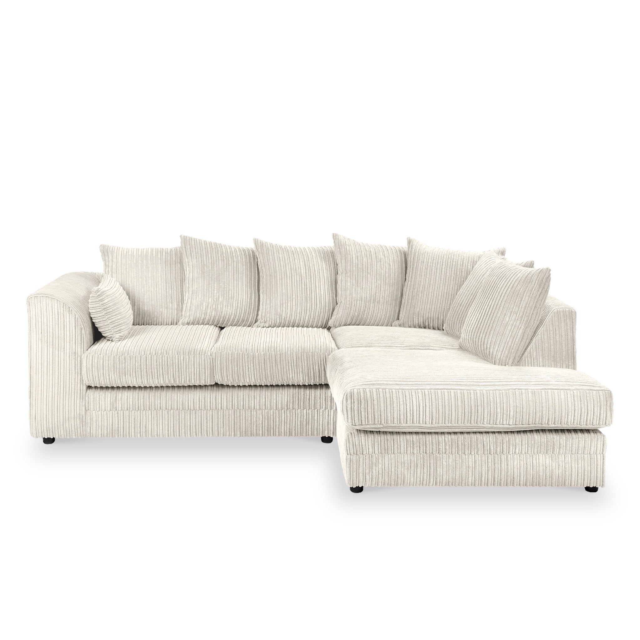 Bletchley 3 Seater Jumbo Cord Fabric Chaise Sofa Roseland