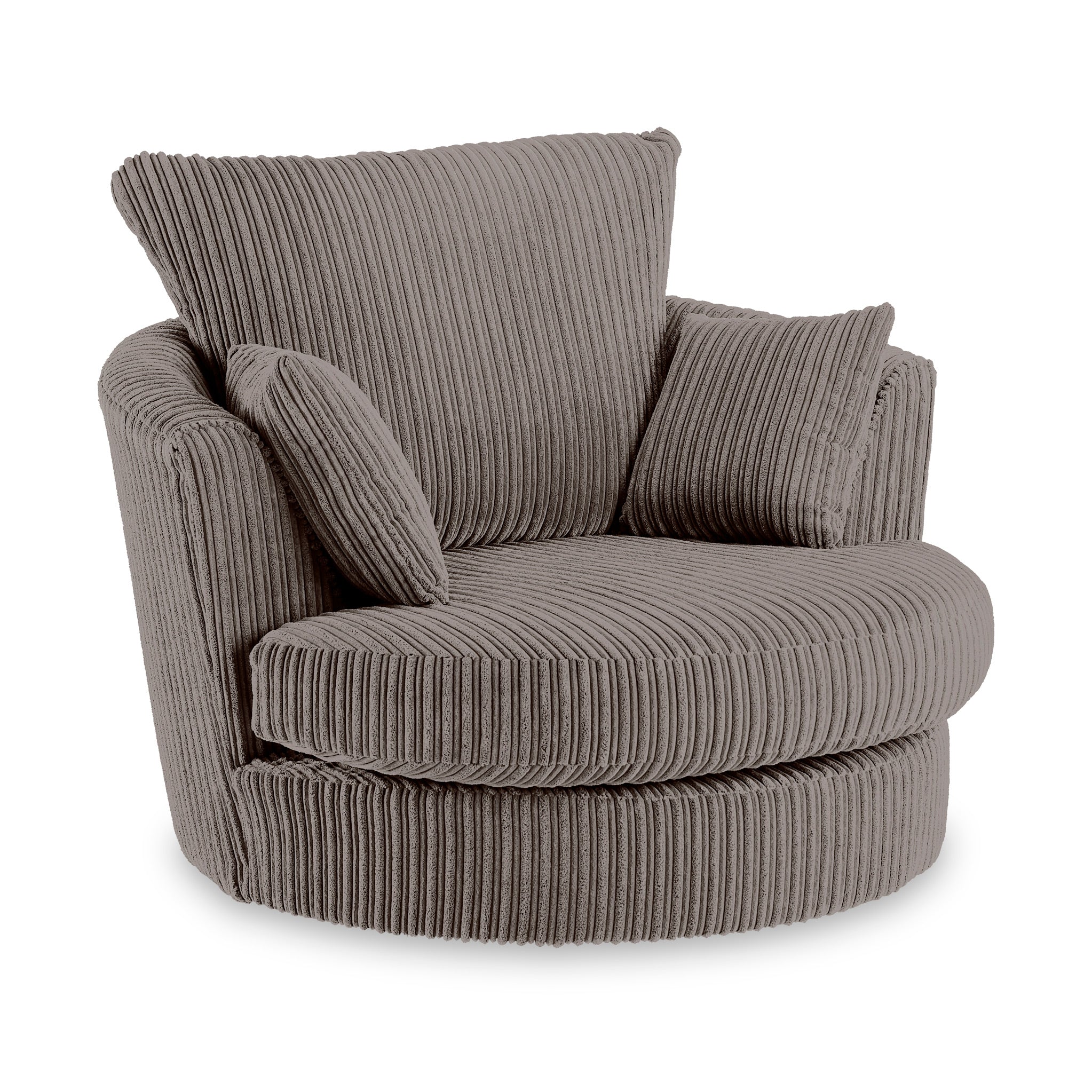 Bletchley Jumbo Cord Fabric Swivel Arm Chair Roseland