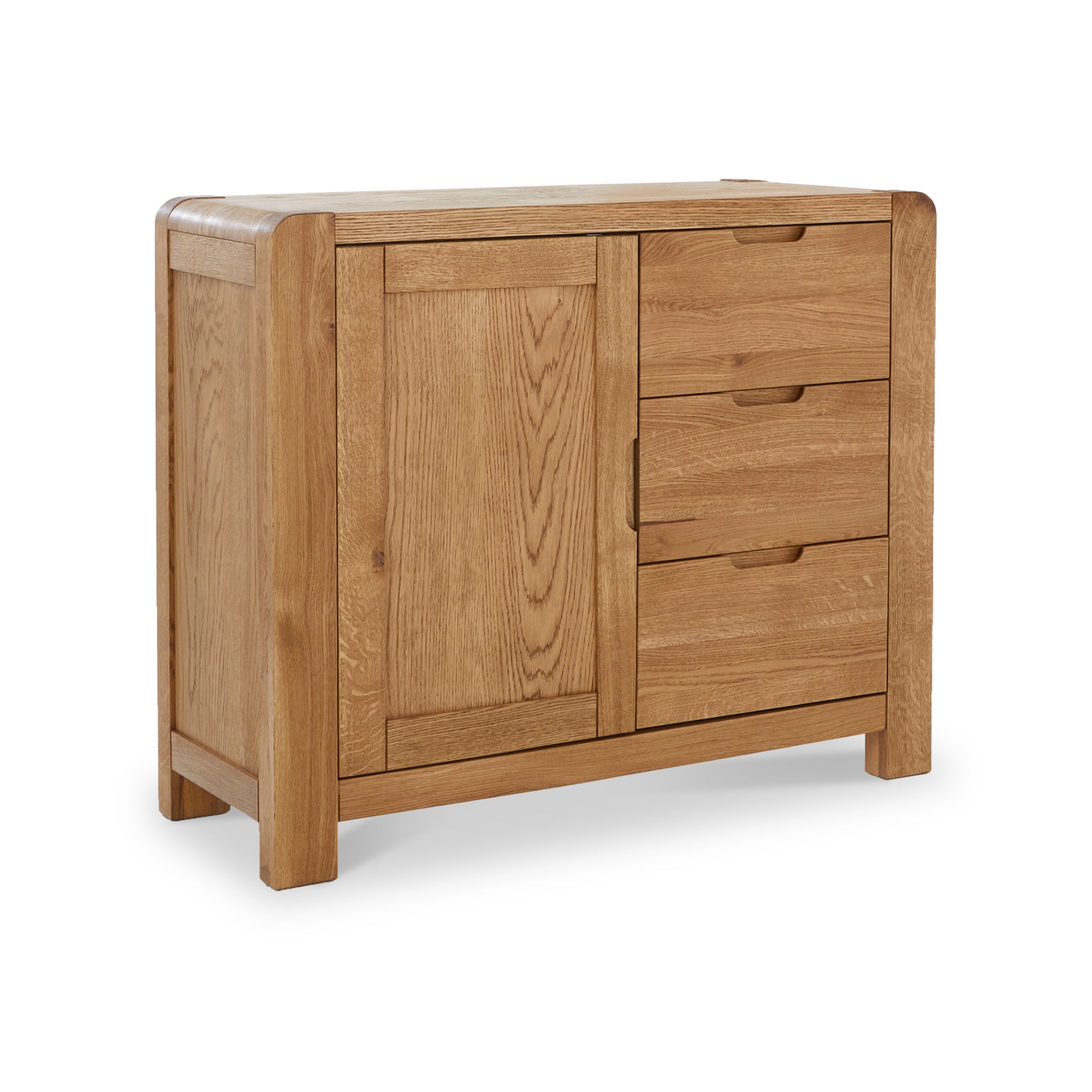 Harvey Chunky Oak Small Sideboard 1 Door 3 Drawer Cabinet