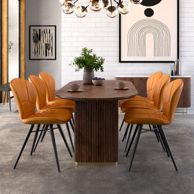 Rochelle 120cm Round Mango Wood & Marble Dining Table