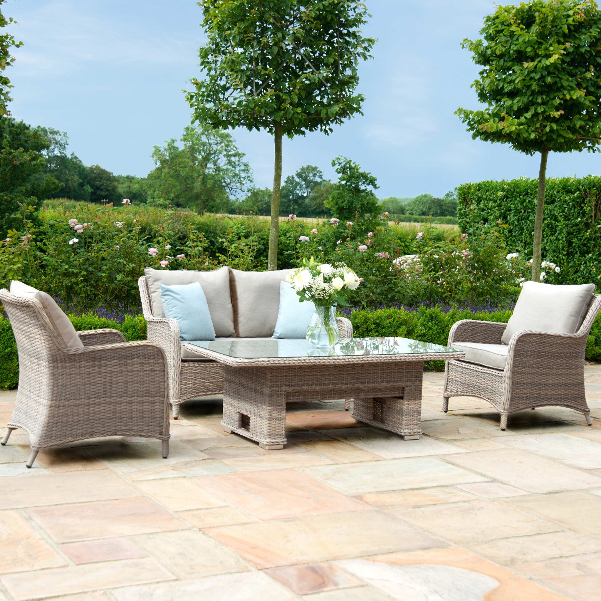 Maze Cotswold 2 Seat Sofa Rattan Dining With Rising Table Roseland