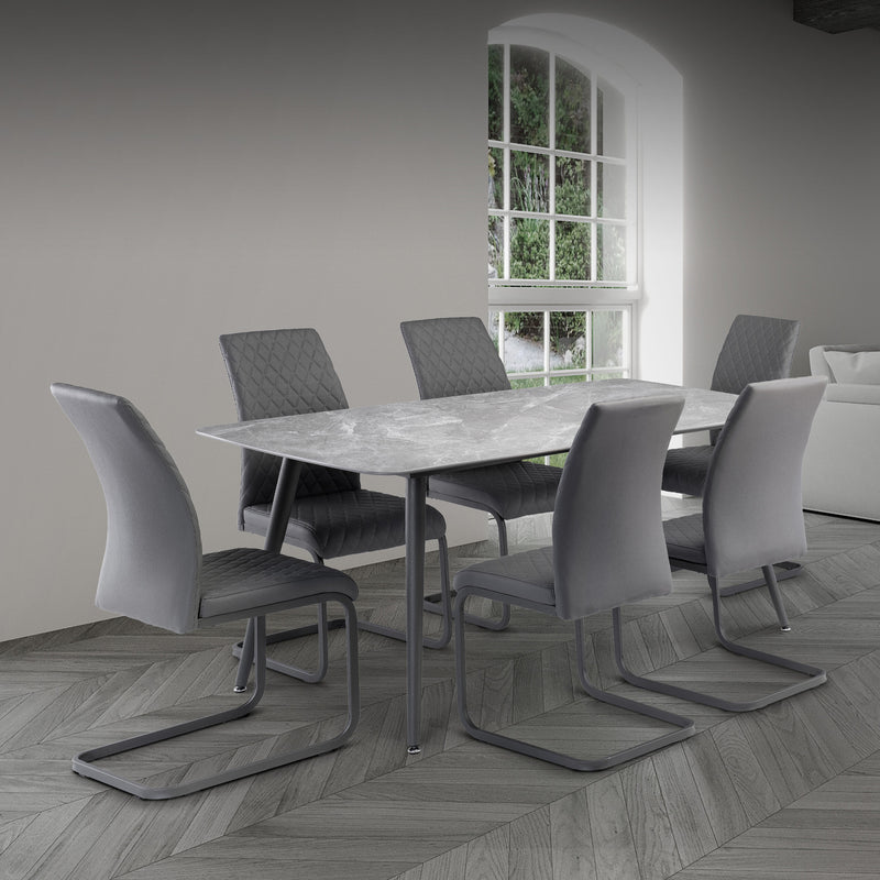 ROSARIO Round Dining Table 120cm - Stone Grey – Modern Furniture