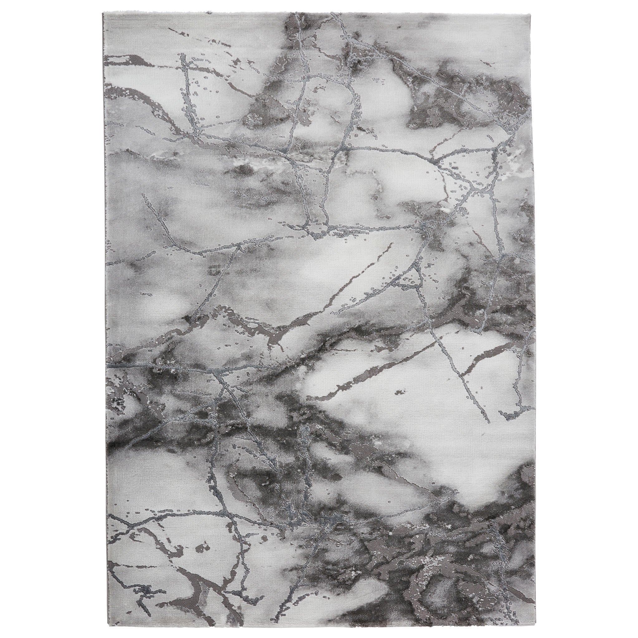 Fenway Marble Effect Rectangular Rug For Living Room Or Bedroom Gold Or Silver