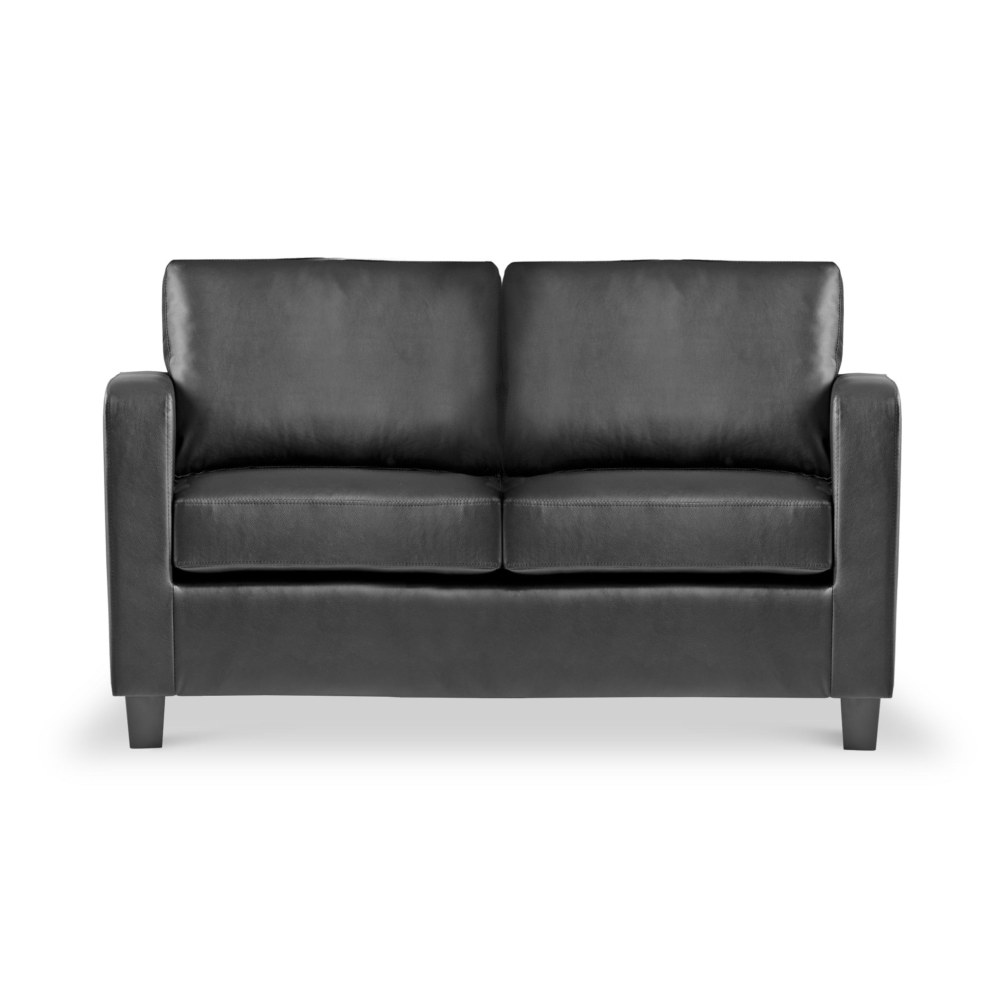 Cullen Black Faux Leather 2 Seater Sofa For Living Room Roseland
