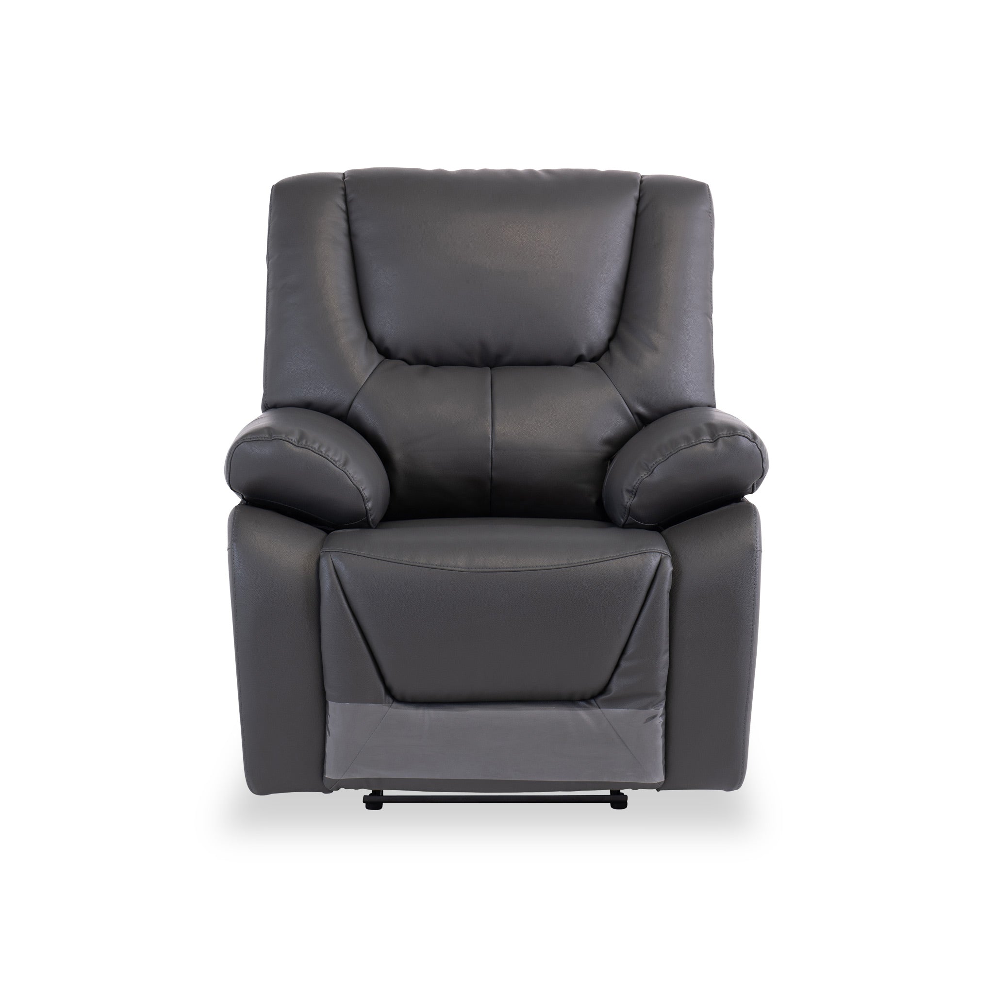 Baxter Leather Electric Reclining Armchair Blue Grey Roseland
