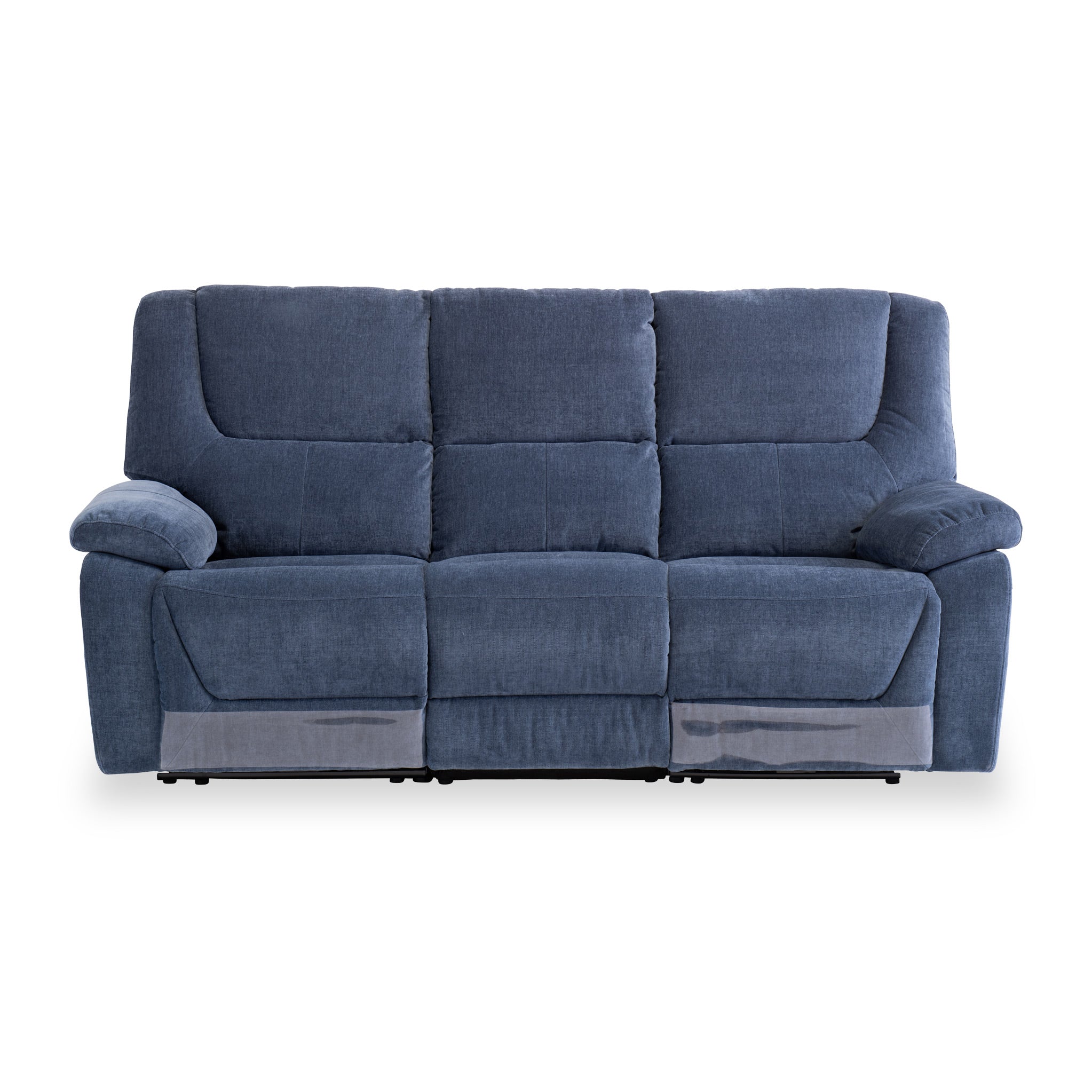 Barlow Fabric Electric Reclining 3 Seater Sofa Blue Grey Roseland