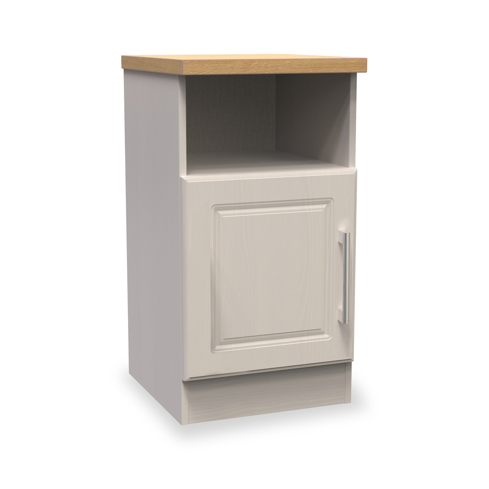 Talland 1 Door Bedside Table Cabinet White Grey Taupe Roseland