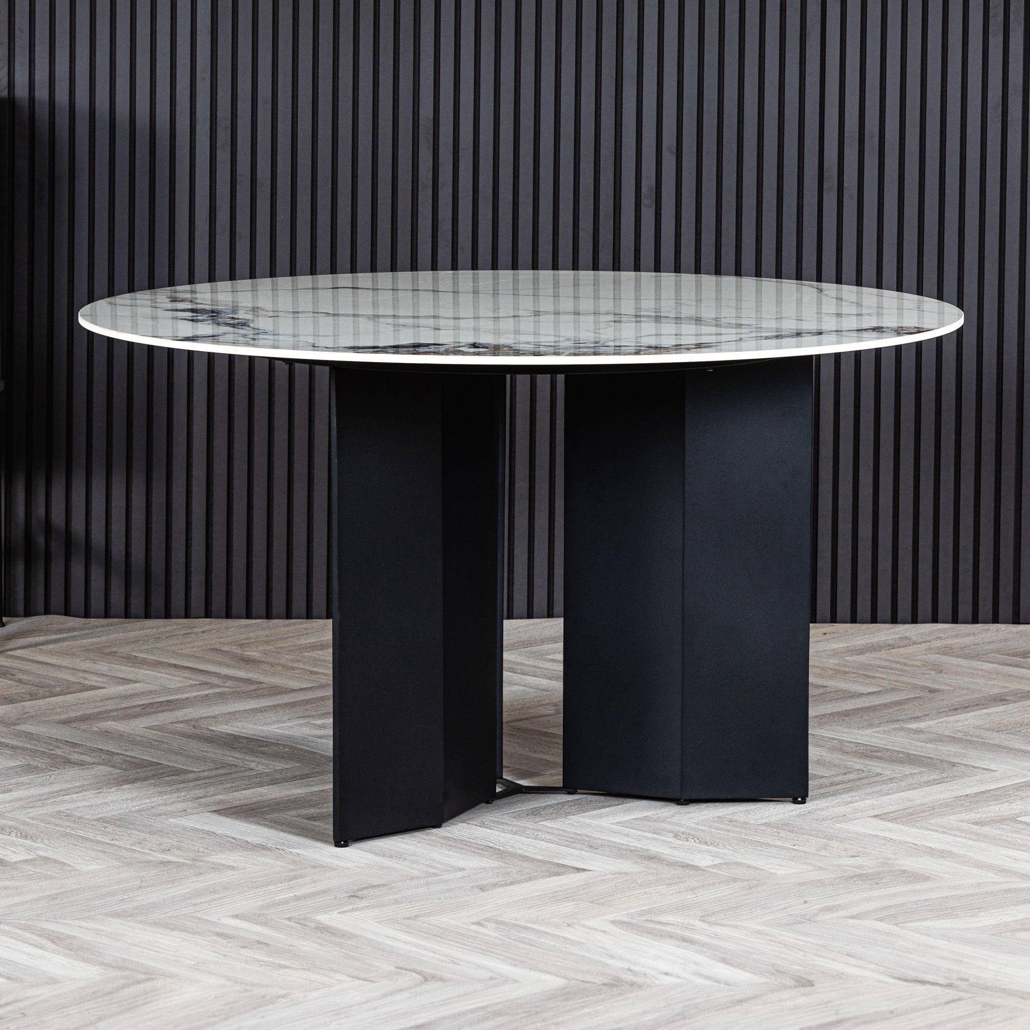 Lila 135cm Sintered Stone Round Dining Table 4 6 Seater Roseland