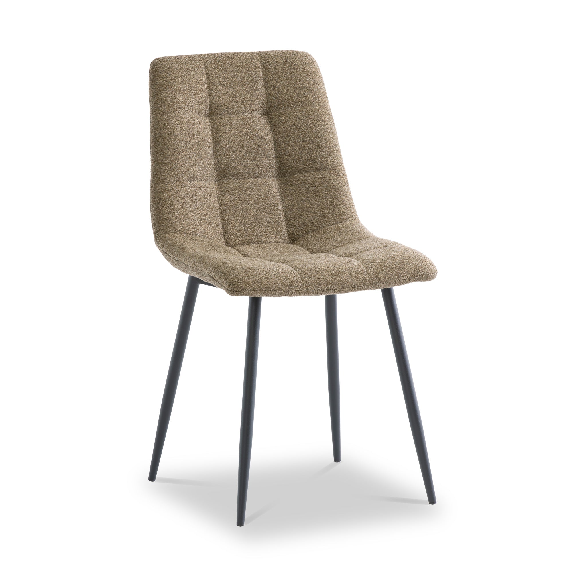 Edie Quilted Back Dining Chair Grey Olive Linen Roseland