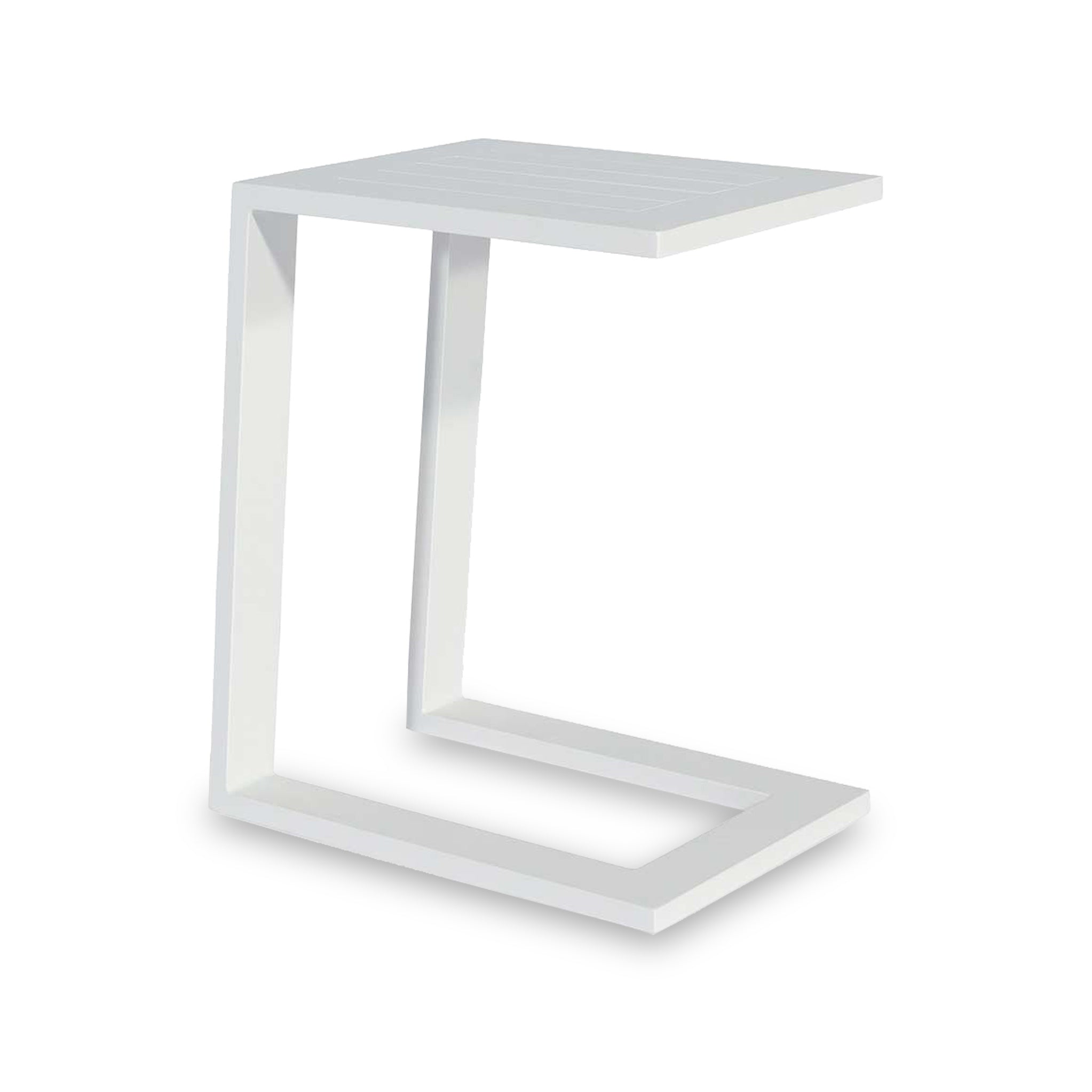 Maze White Outdoor All Weather Slatted Side Table Roseland