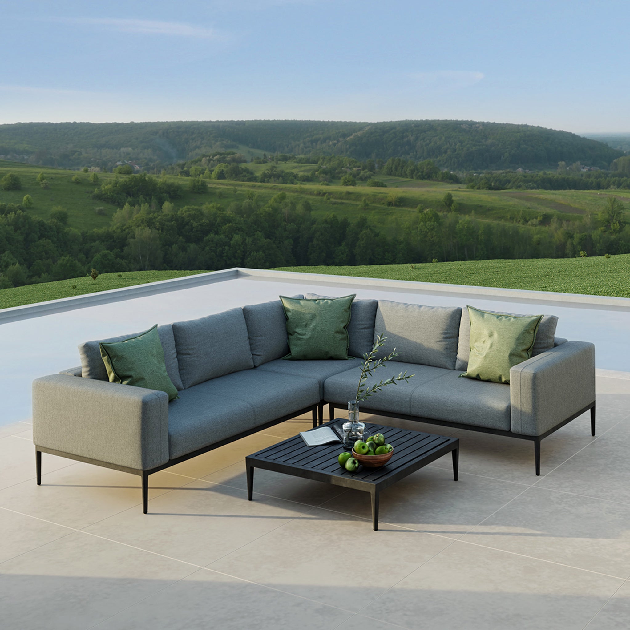 Maze Eve Outdoor Corner Sofa Set With Coffee Side Tables Roseland