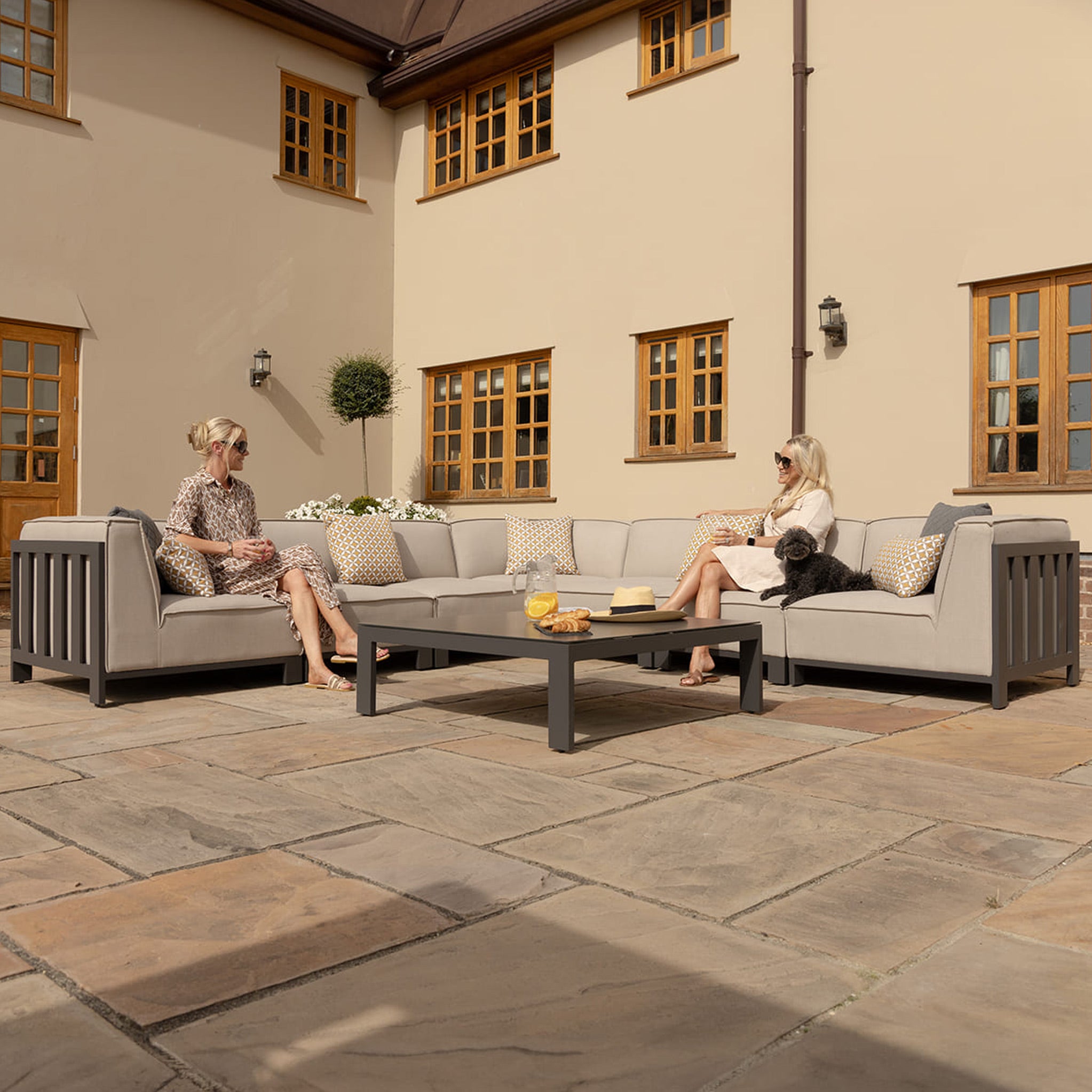 Ibiza Large Outdoor Corner Sofa Set With Coffee Table Roseland