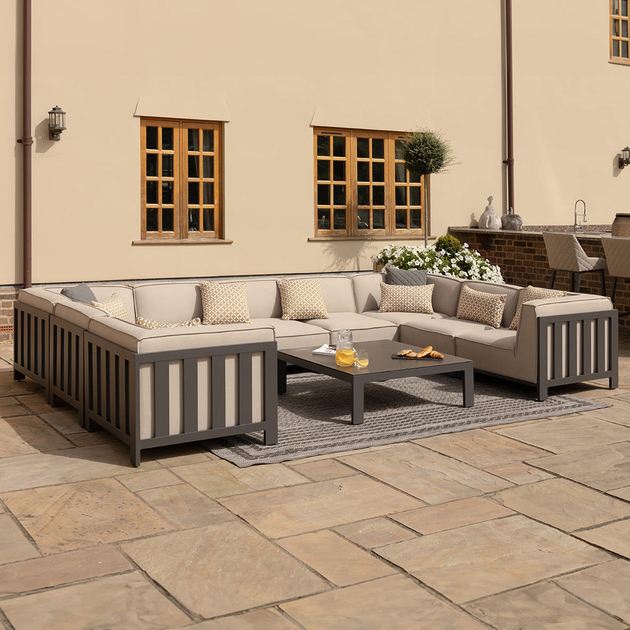 Maze Ibiza U Shape Outdoor Sofa Set With Coffee Table Roseland