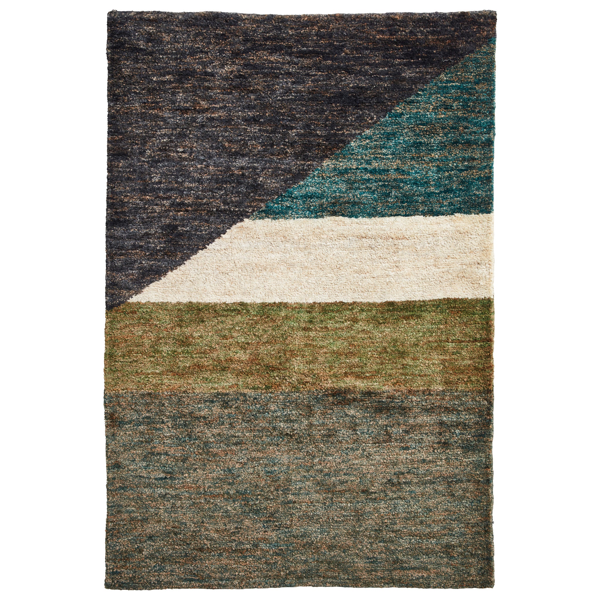 Franklin Natural Hemp Multicoloured Abstract Rectangle Rug For Living Room Or Bedroom