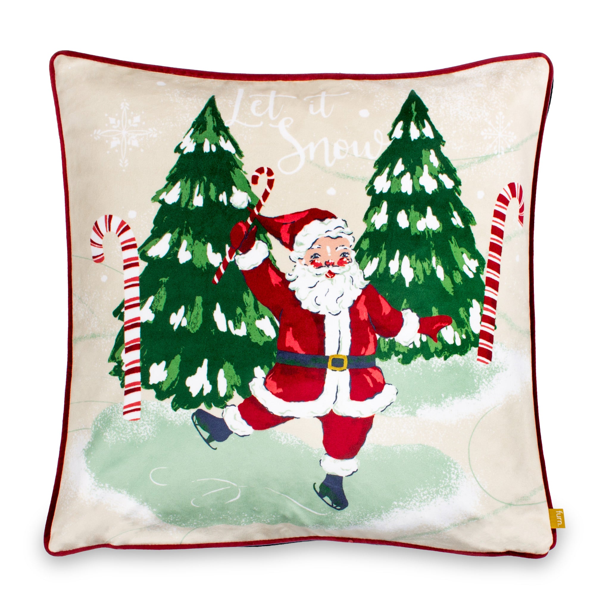 Jolly Santa Let It Snow 43cm Cushion Roseland
