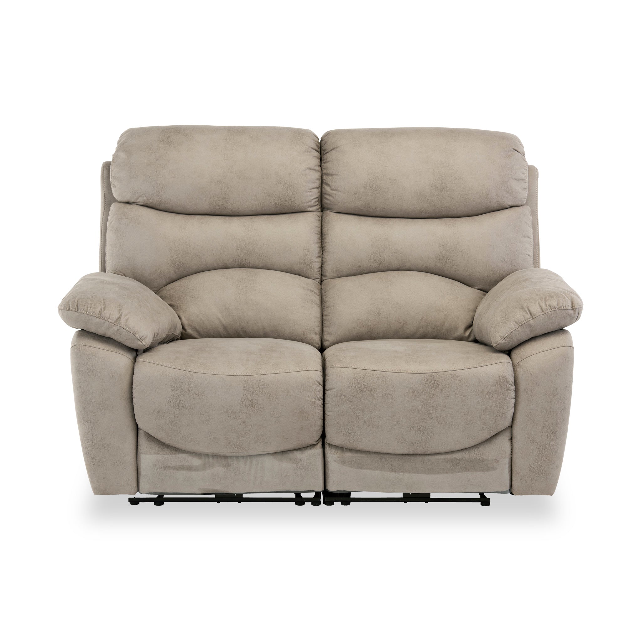 Fraser Fabric Electric Reclining 2 Seater Sofa Grey Beige Roseland