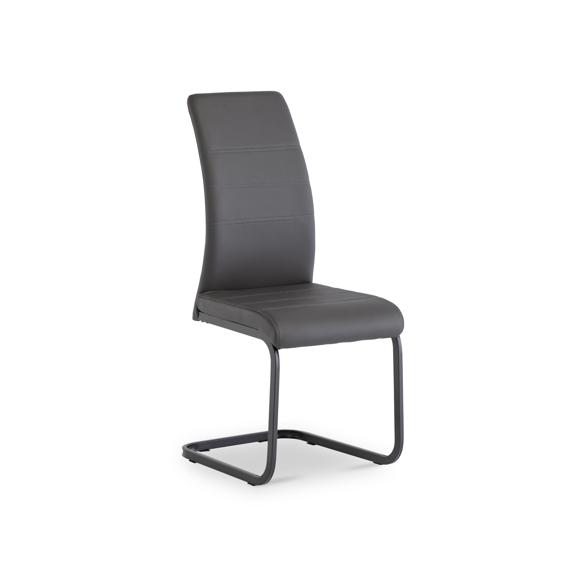Virgo Contemporary Grey Faux Leather Dining Chair Roseland