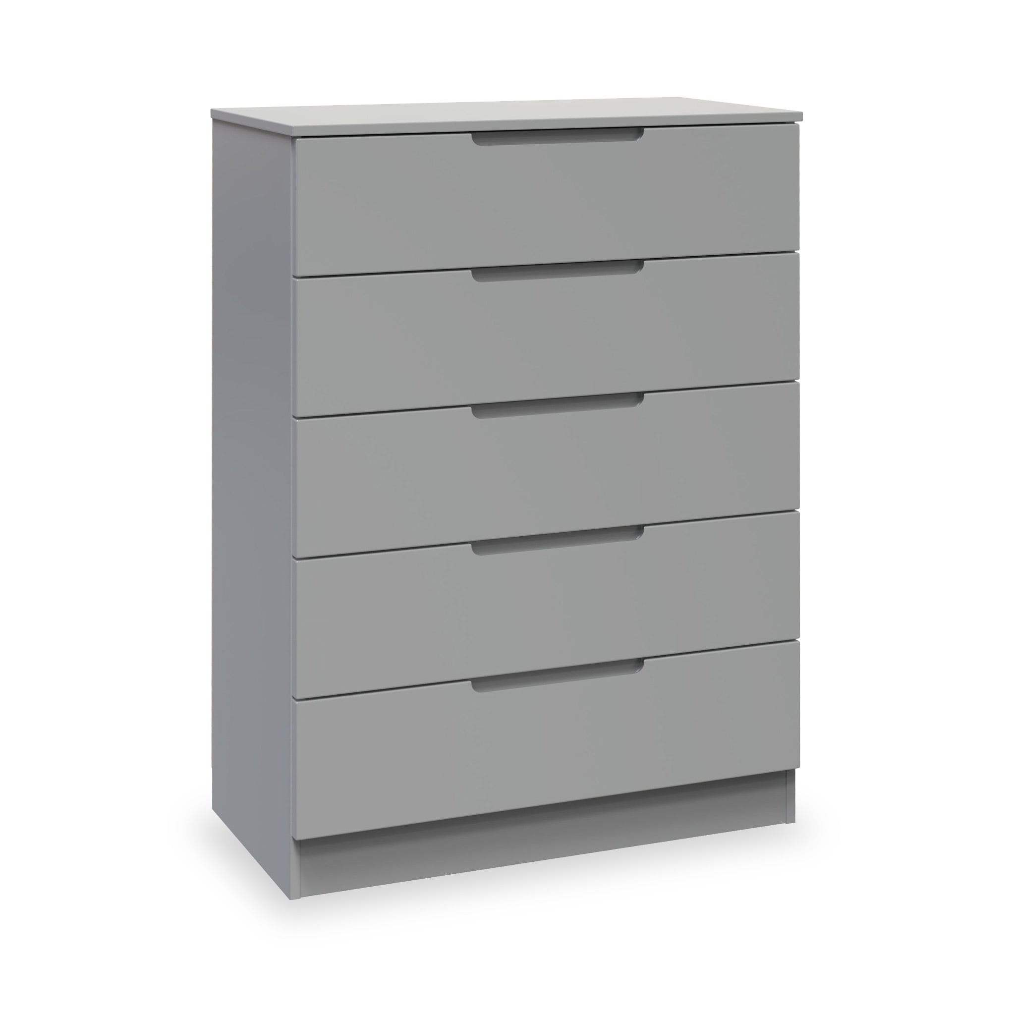 Henshaw 5 Drawer Chest Of Drawers White Gloss Or Grey Roseland