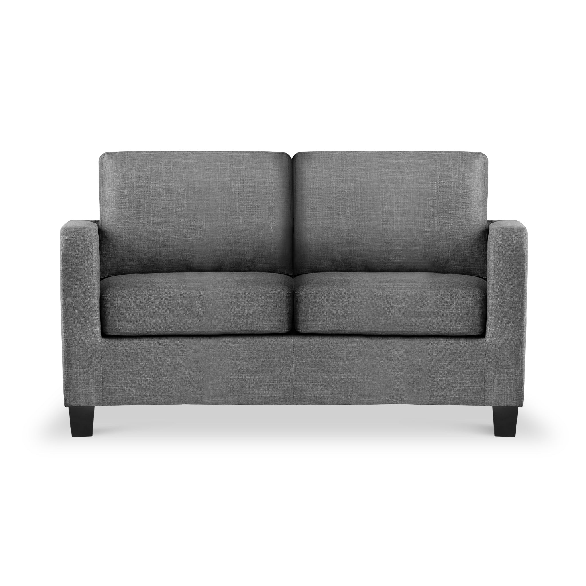 Myles Grey Textured Fabric 2 Seater Sofa For Living Room Roseland