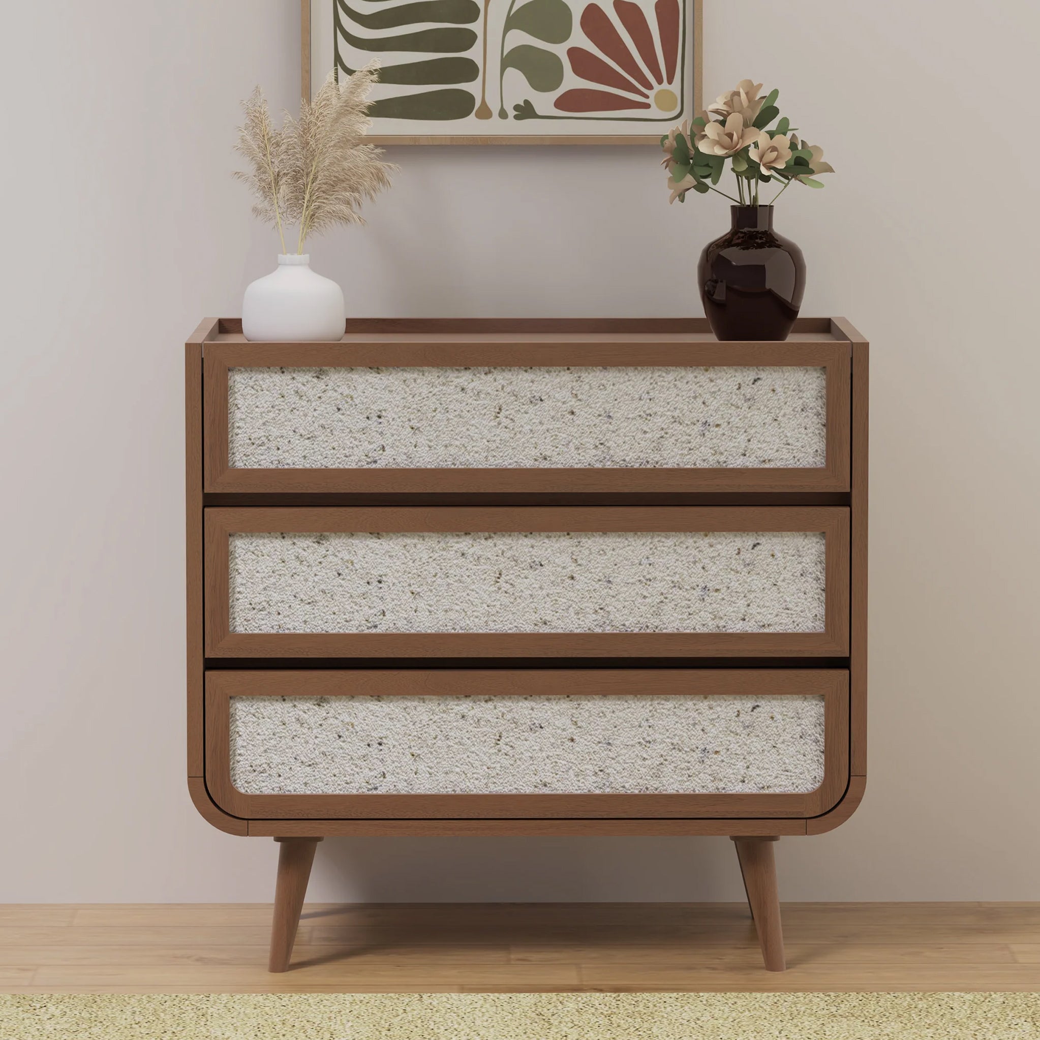 Astrid Textured Stone Inlay 3 Drawer Chest Of Drawers Roseland