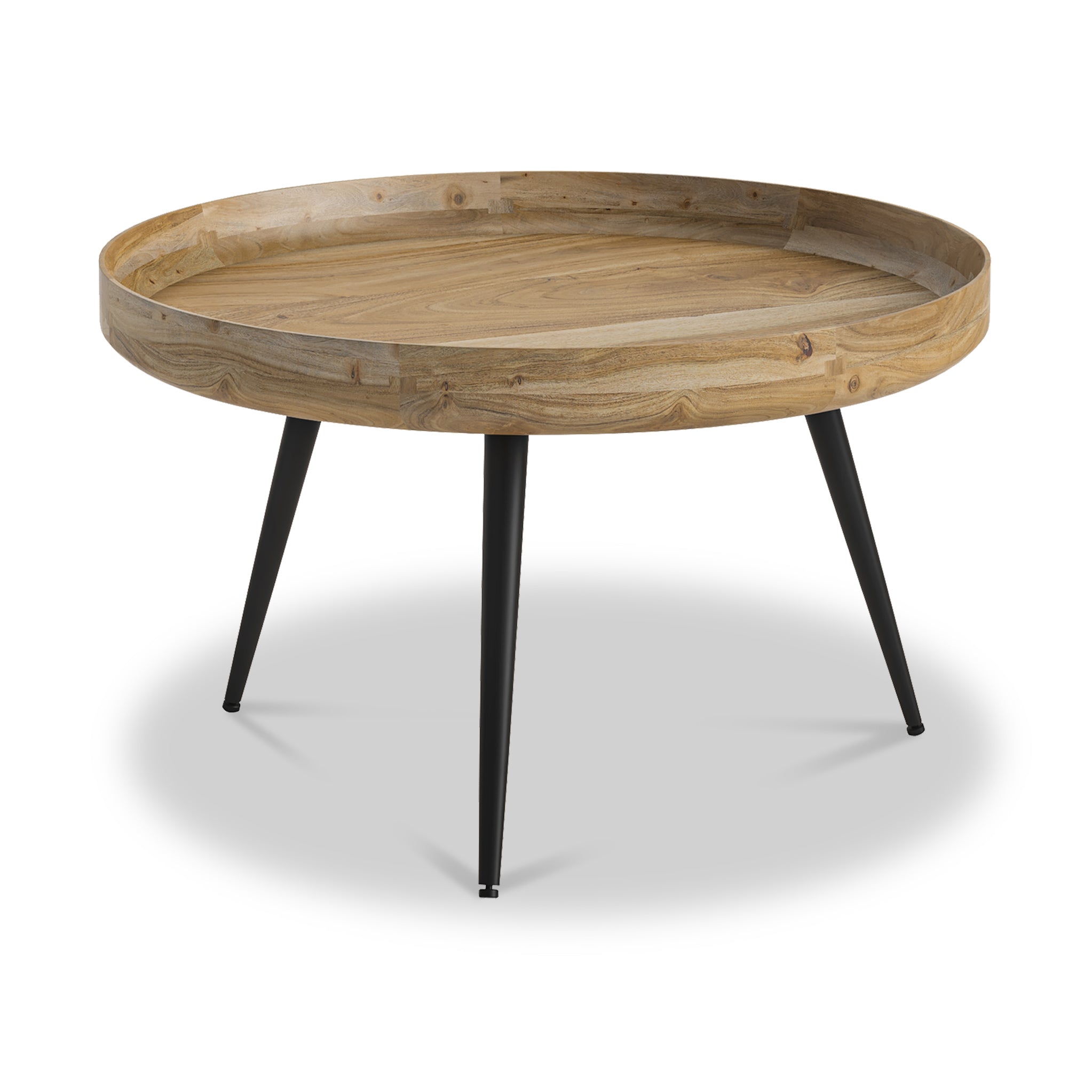 Boa Mango Wooden 80cm Round Coffee Table Natural Or Black