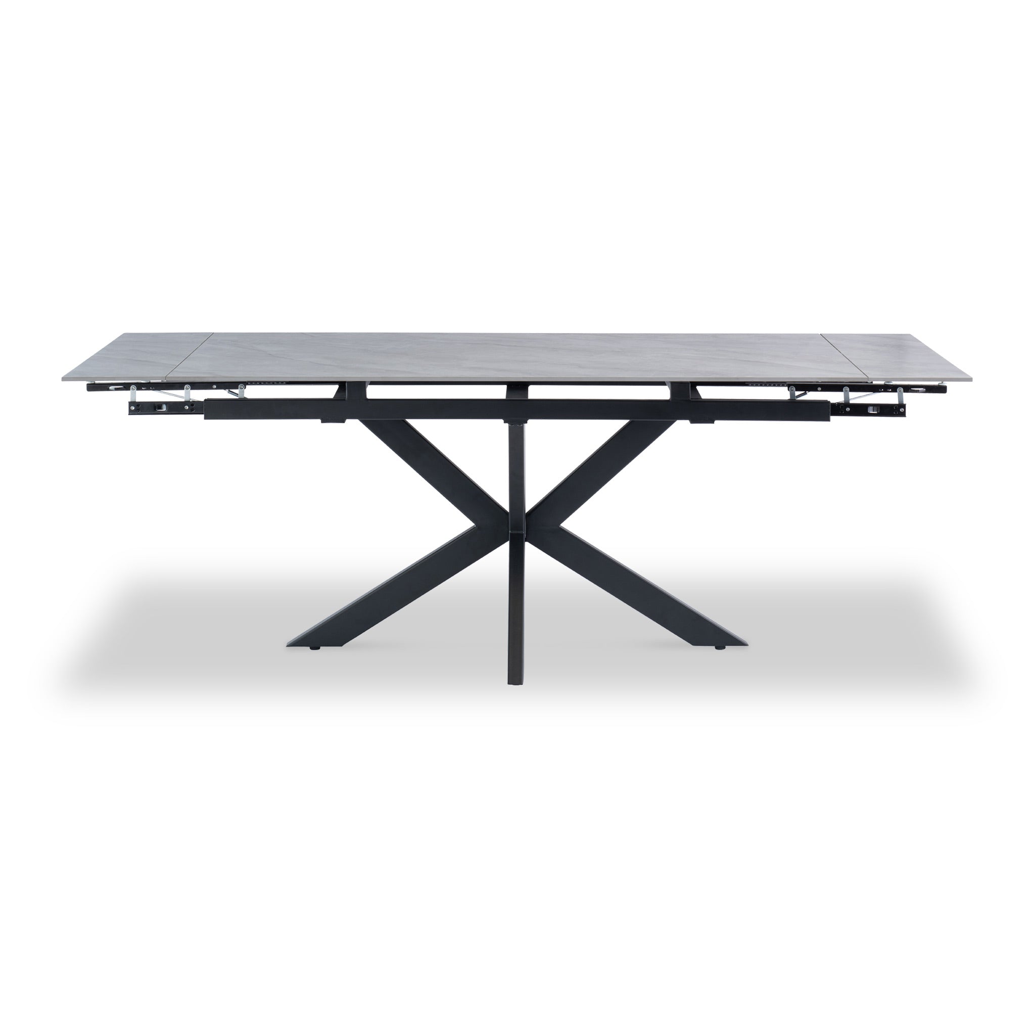 Wickham Grey 170 220cm Extending Industrial Dining Table For 8