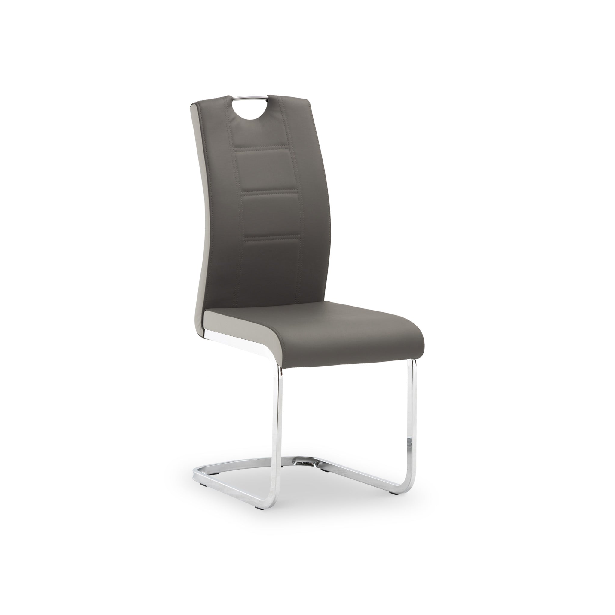Marco Faux Leather Dining Chair Grey Black Roseland