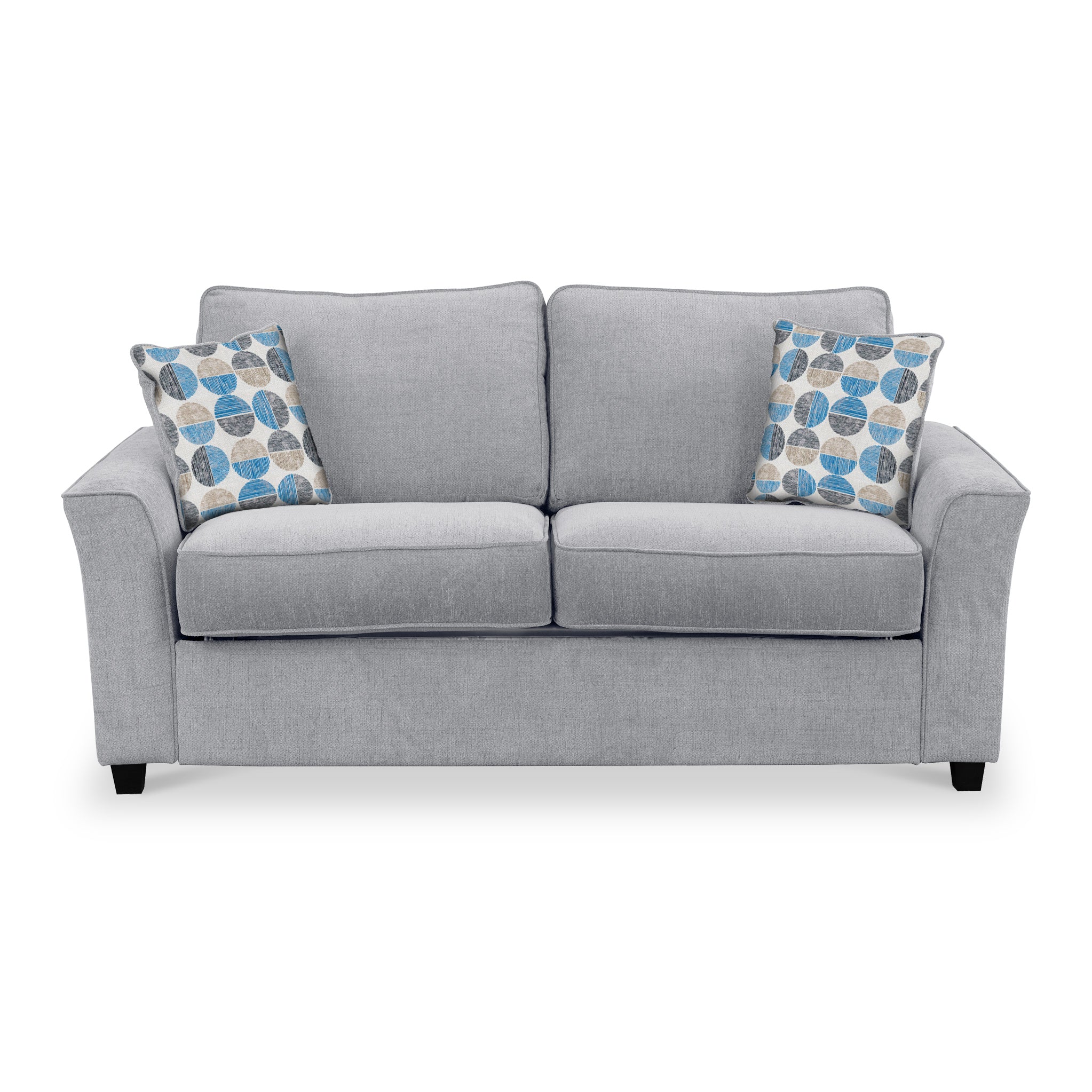 Abbott Faux Linen Fabric 2 Seater Double Sofa Bed Grey Blue More