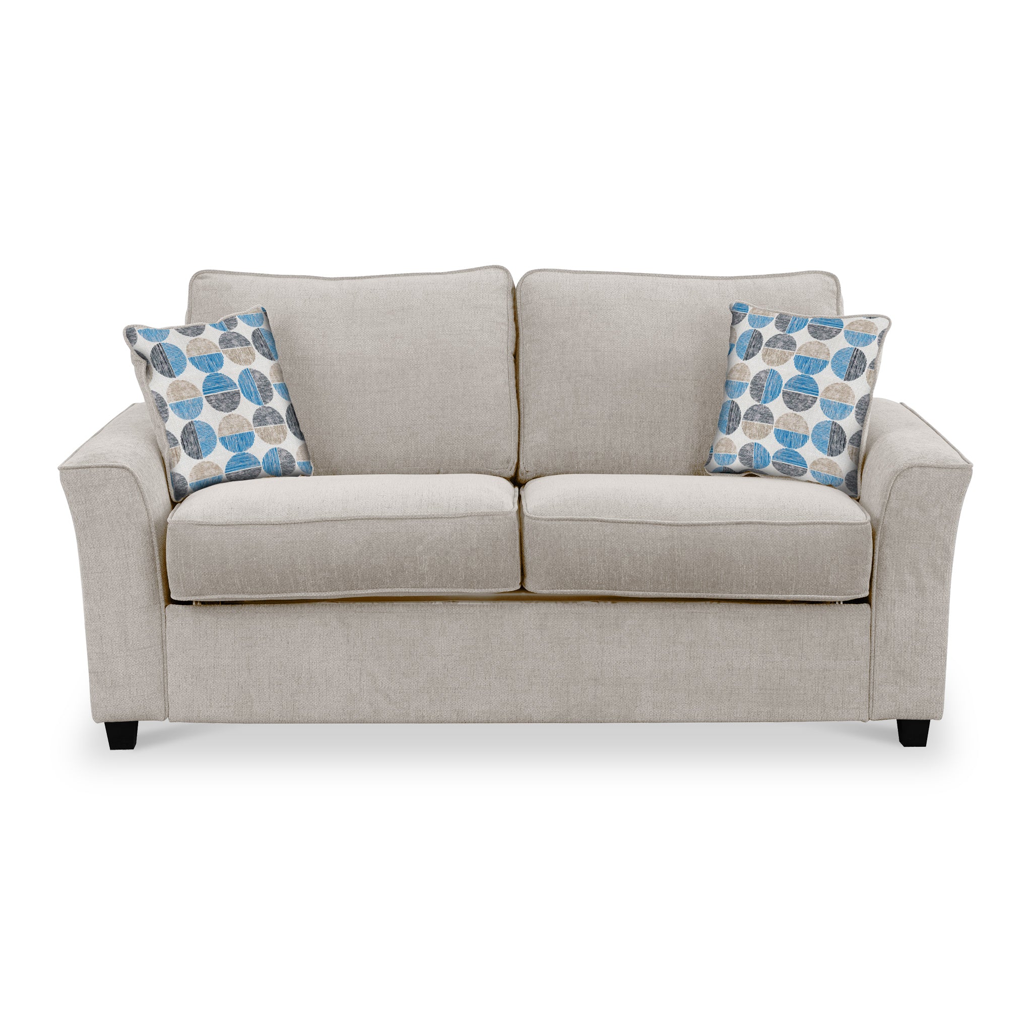 Boston Soft Weave Fabric 2 Seater Double Sofa Bed Grey Blue More