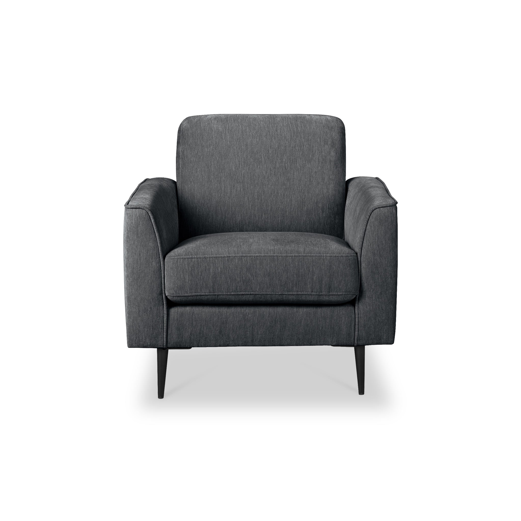 Esme Chenille Armchair Navy Charcoal Mink Fabric Living Room Chair