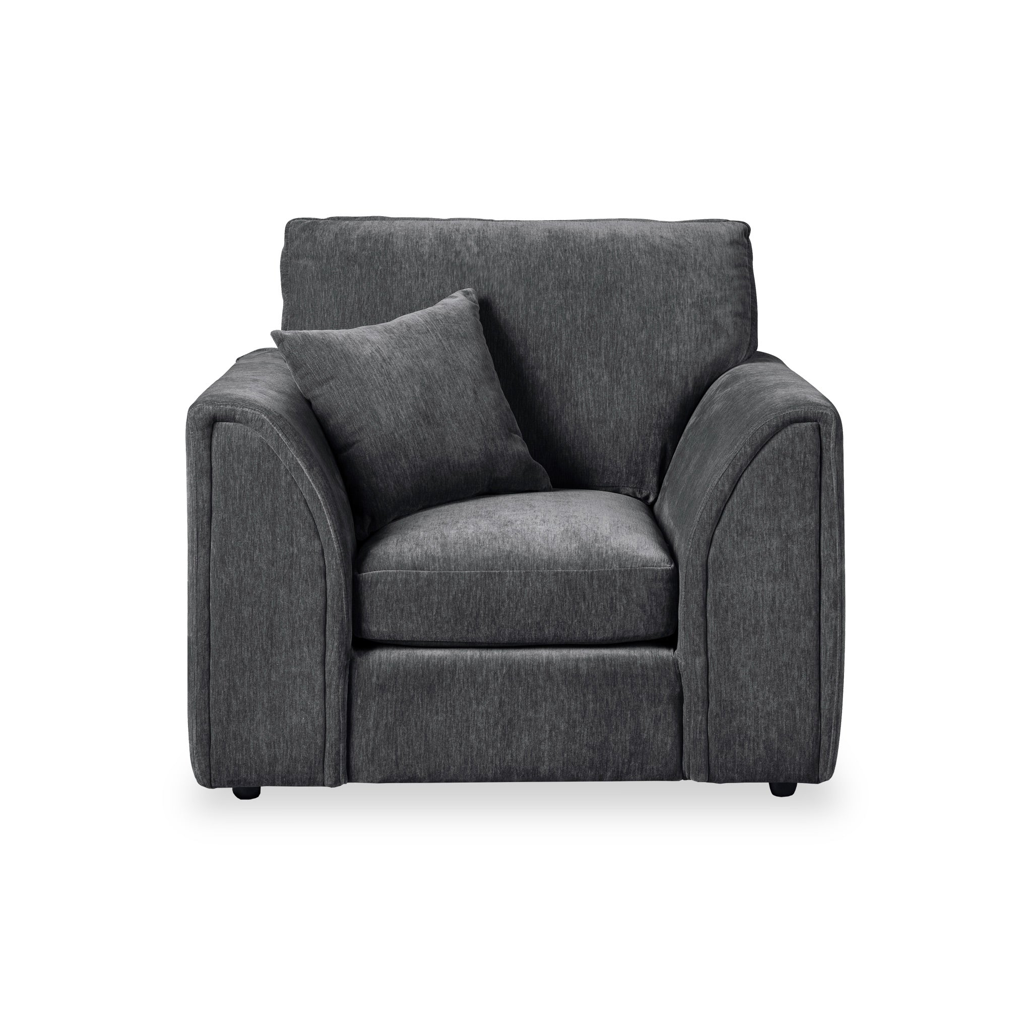 Dunford Chenille Armchair Navy Charcoal Mink Fabric Living Room Chair