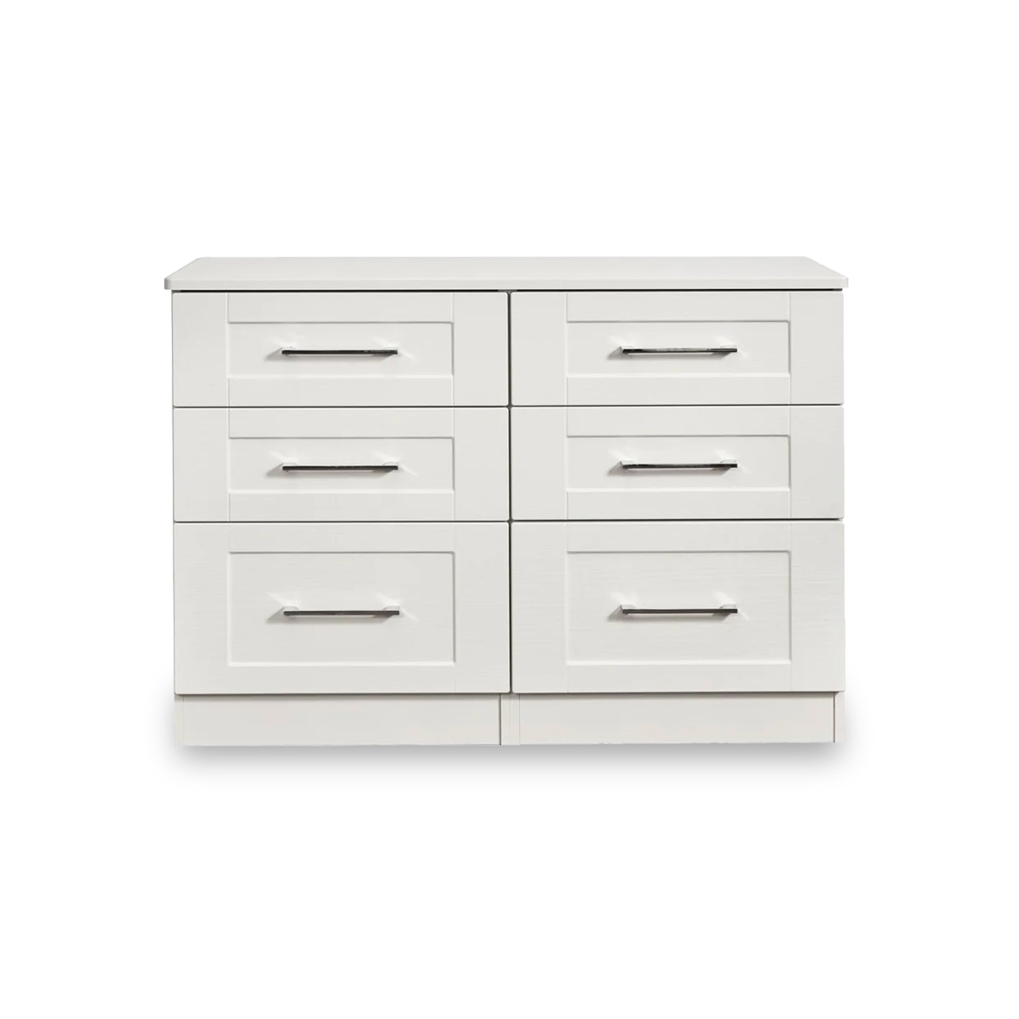 Bellamy 6 Drawer Wide Chest Of Drawers White Grey Roseland