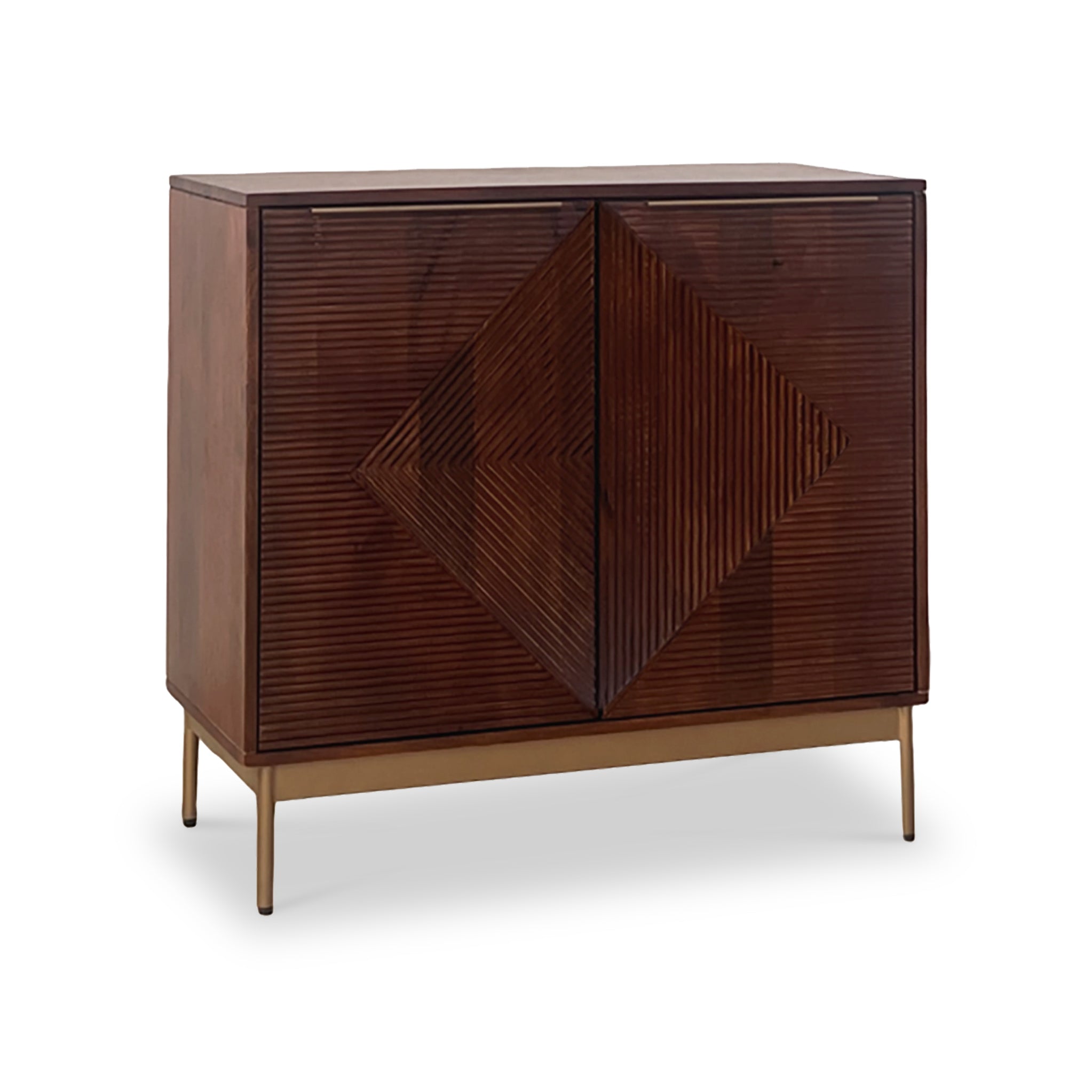 Beau Geometric Mango Wood 2 Door Small Sideboard Living Room Cabinet