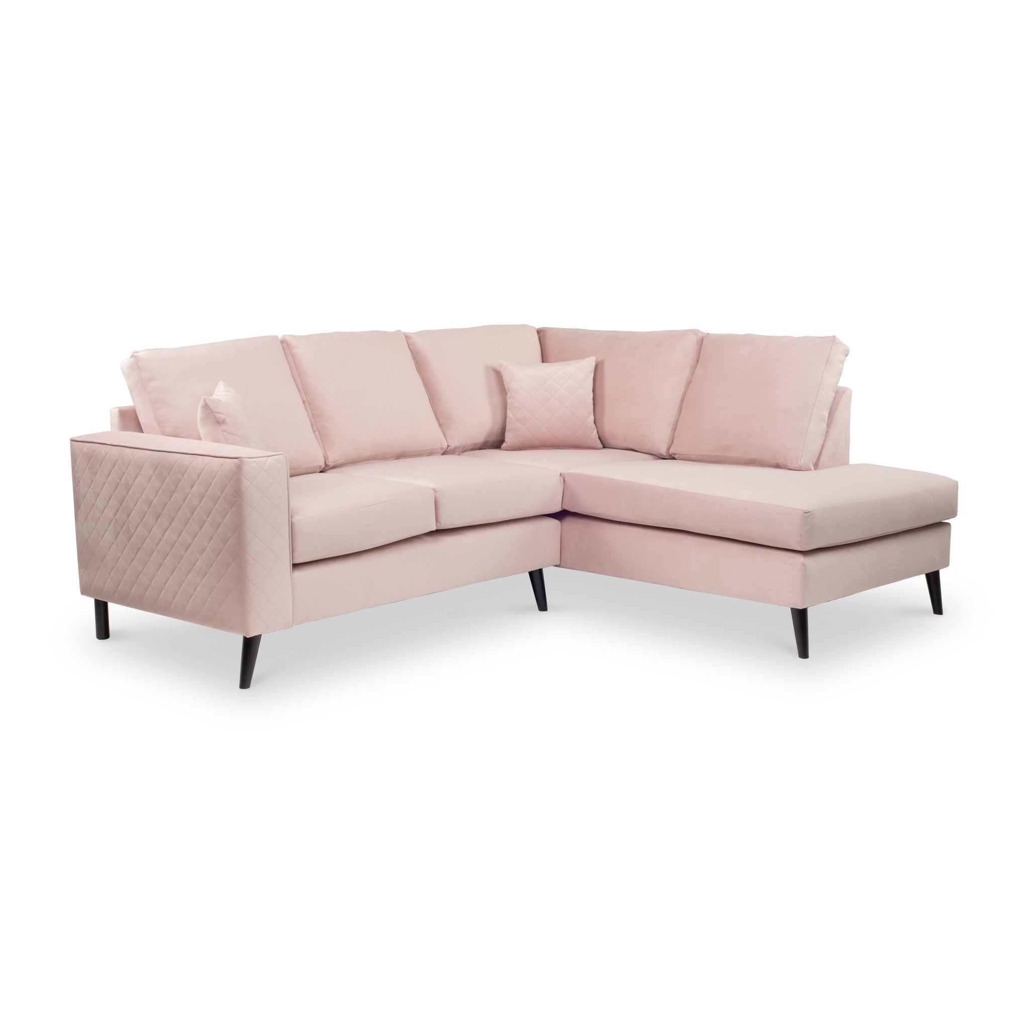 Swift Velvet 3 Seater Chaise Sofa Chic Fabric Couch Roseland