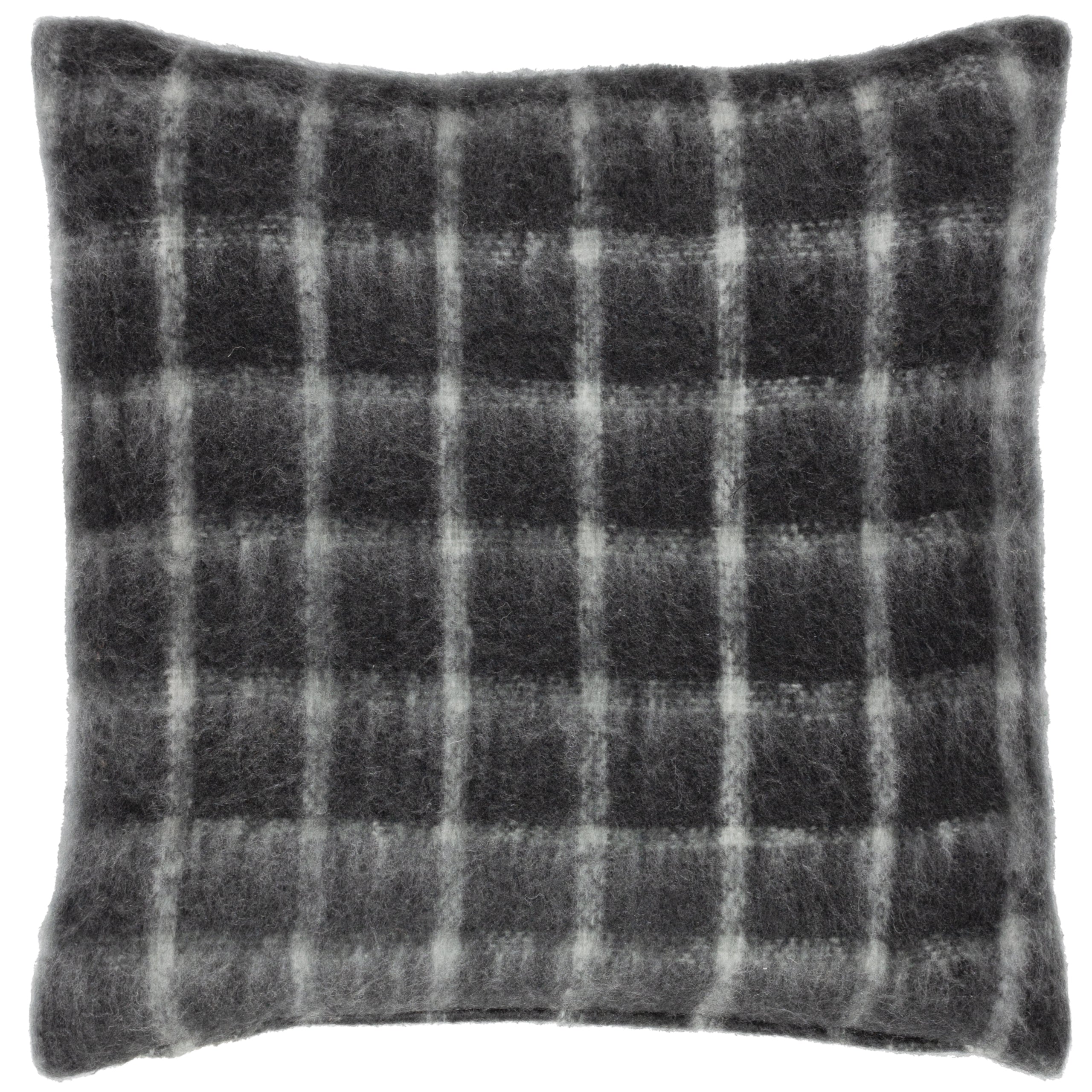 Yarrow Checked Faux Mohair Wool Reversible Sofa Scatter Cushion Square Accent Pillow Roseland