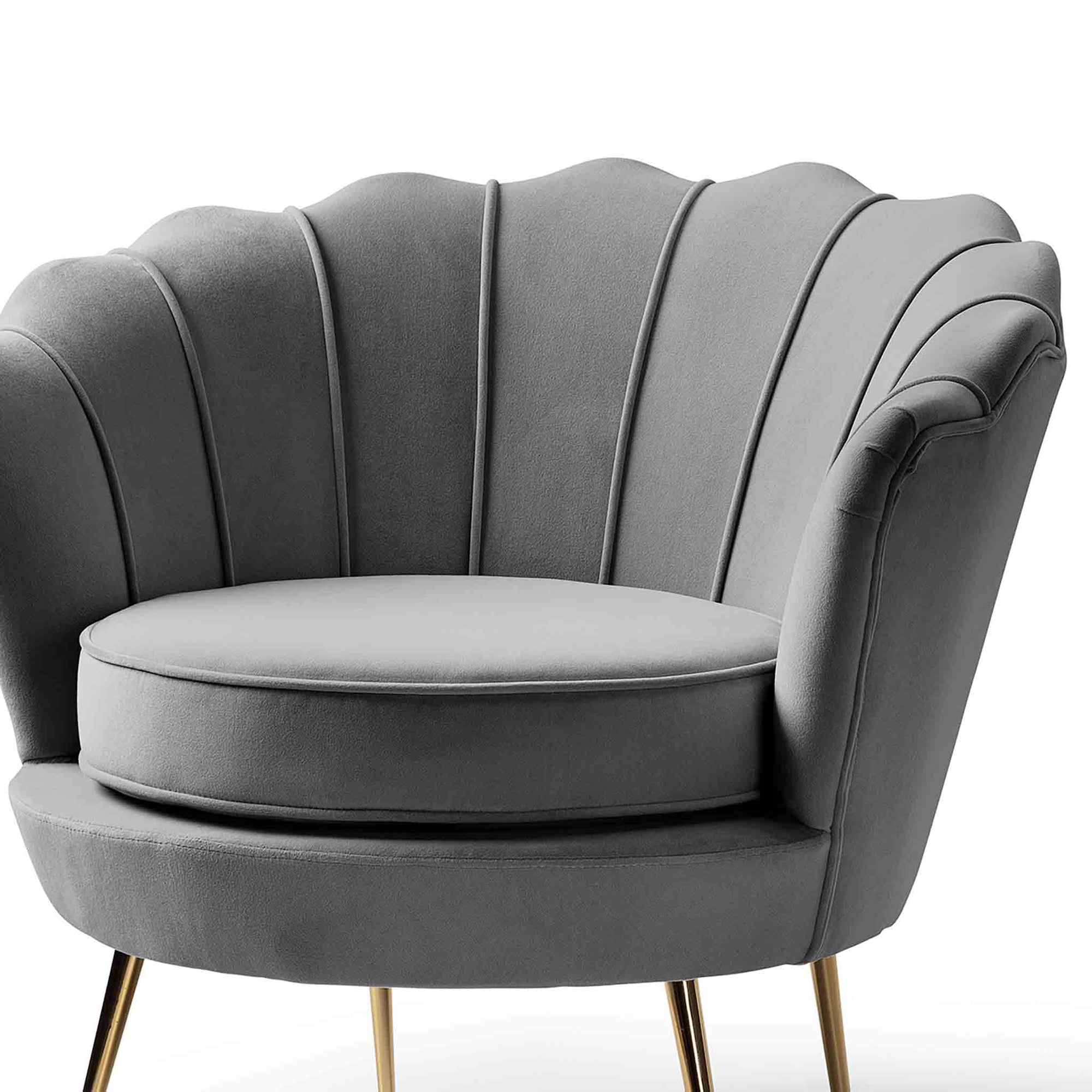 Pearl Velvet Shell Accent Chairs, Occasional Upholstered Fabric