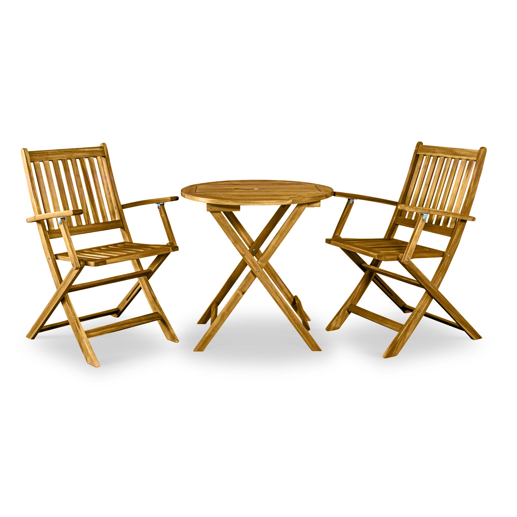 York Fsc Acacia Wooden Folding 2 Seater Armchair Bistro Set Roseland