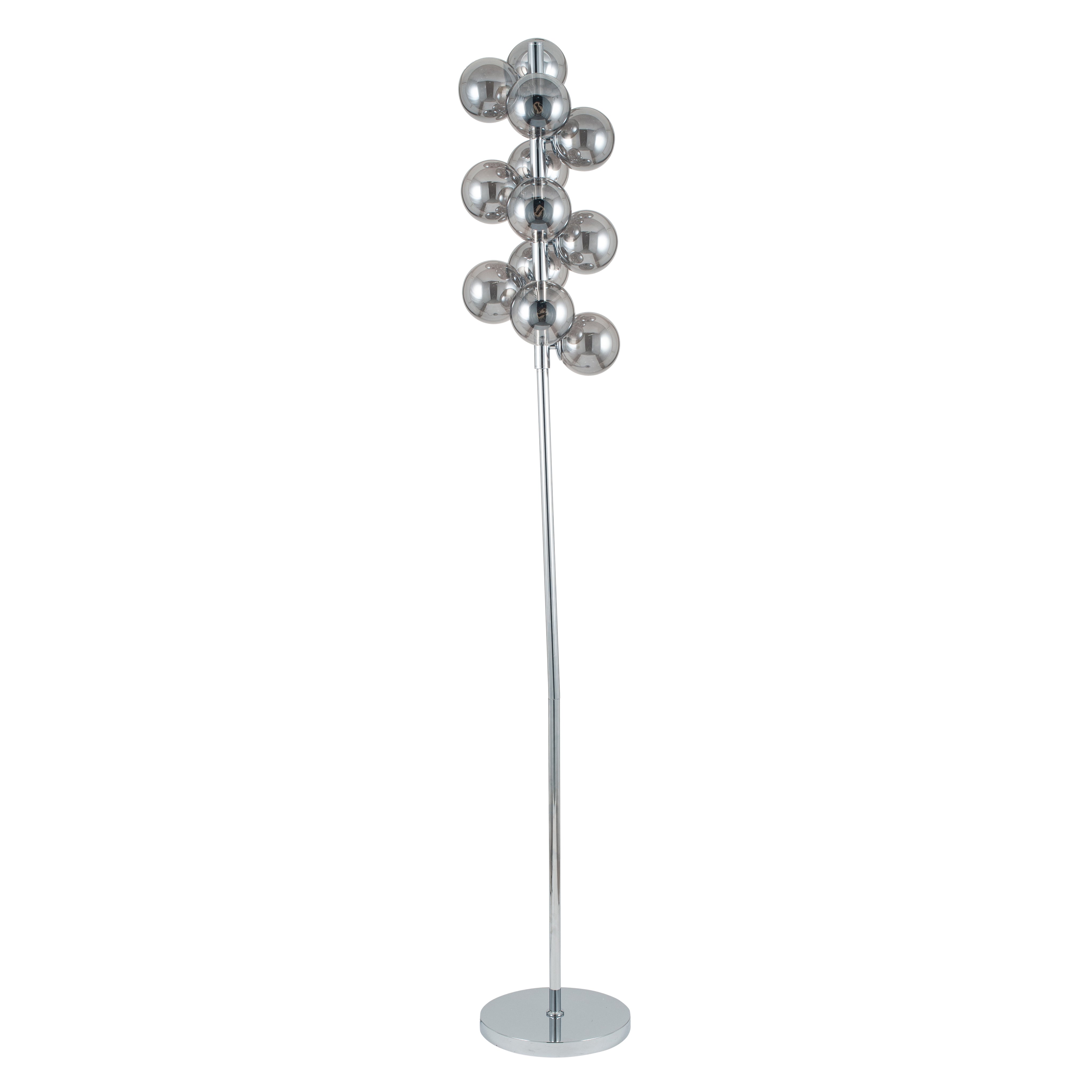 Vecchio Smoked Glass Orb And Chrome Floor Lamp Roseland