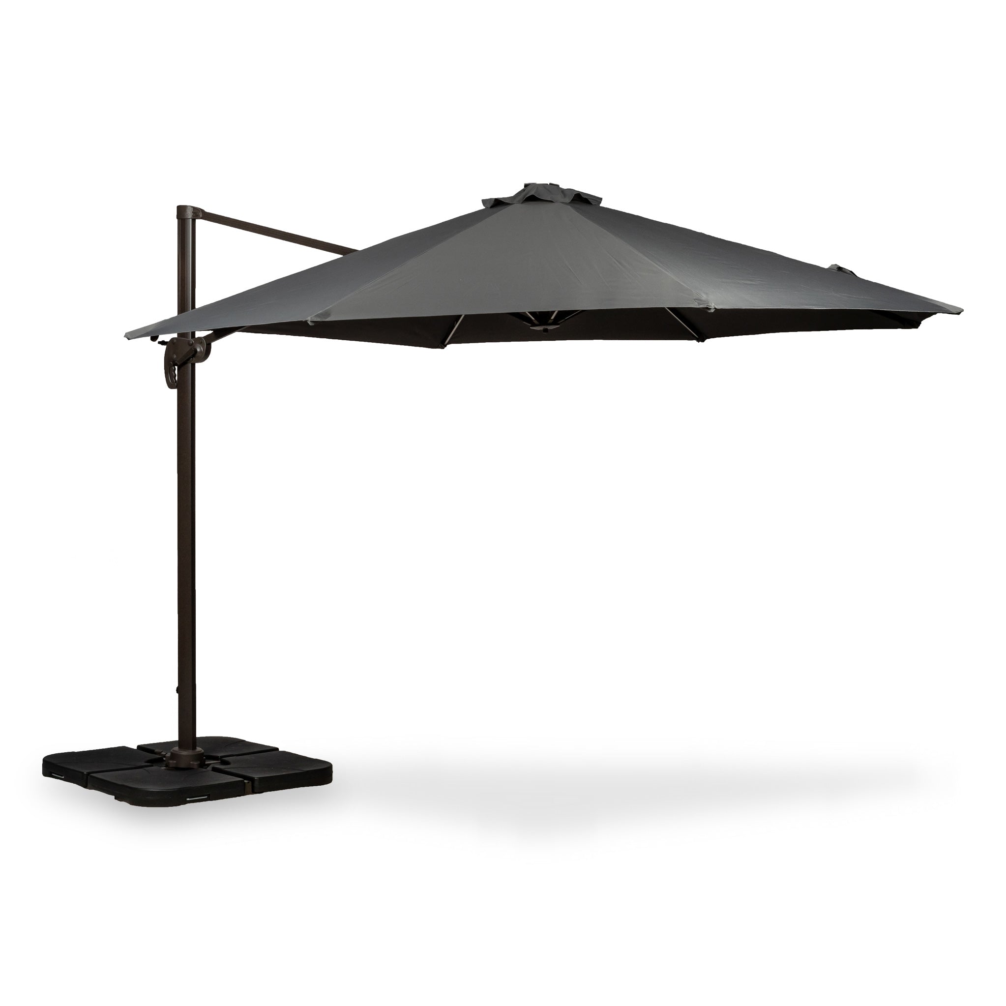 35m Led Crank Tilt Cantilever Parasol Grey Or Ivory Roseland